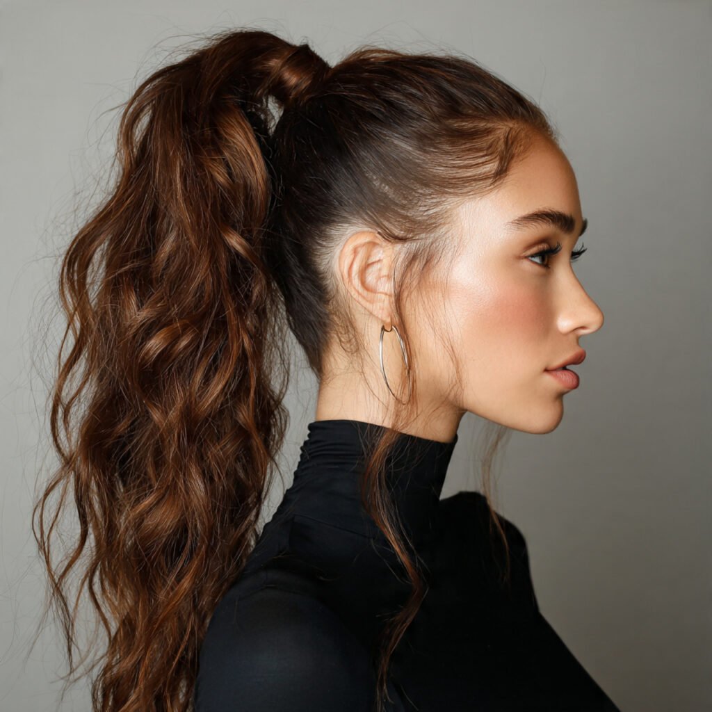 wrapped base high ponytail hairstyles