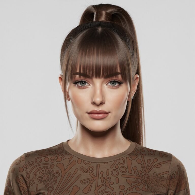 ponytail hairstyles with bangs