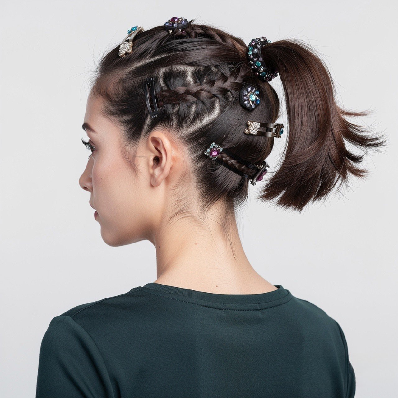 Accessorized Ponytail Hairstyles Short Hair