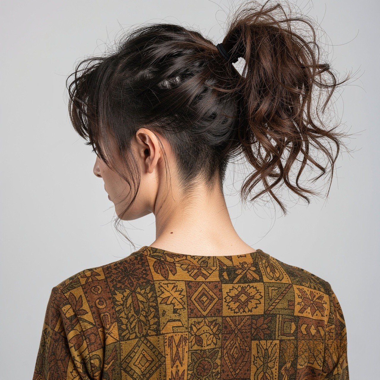 Messy Textured Ponytail Hairstyles Short Hair