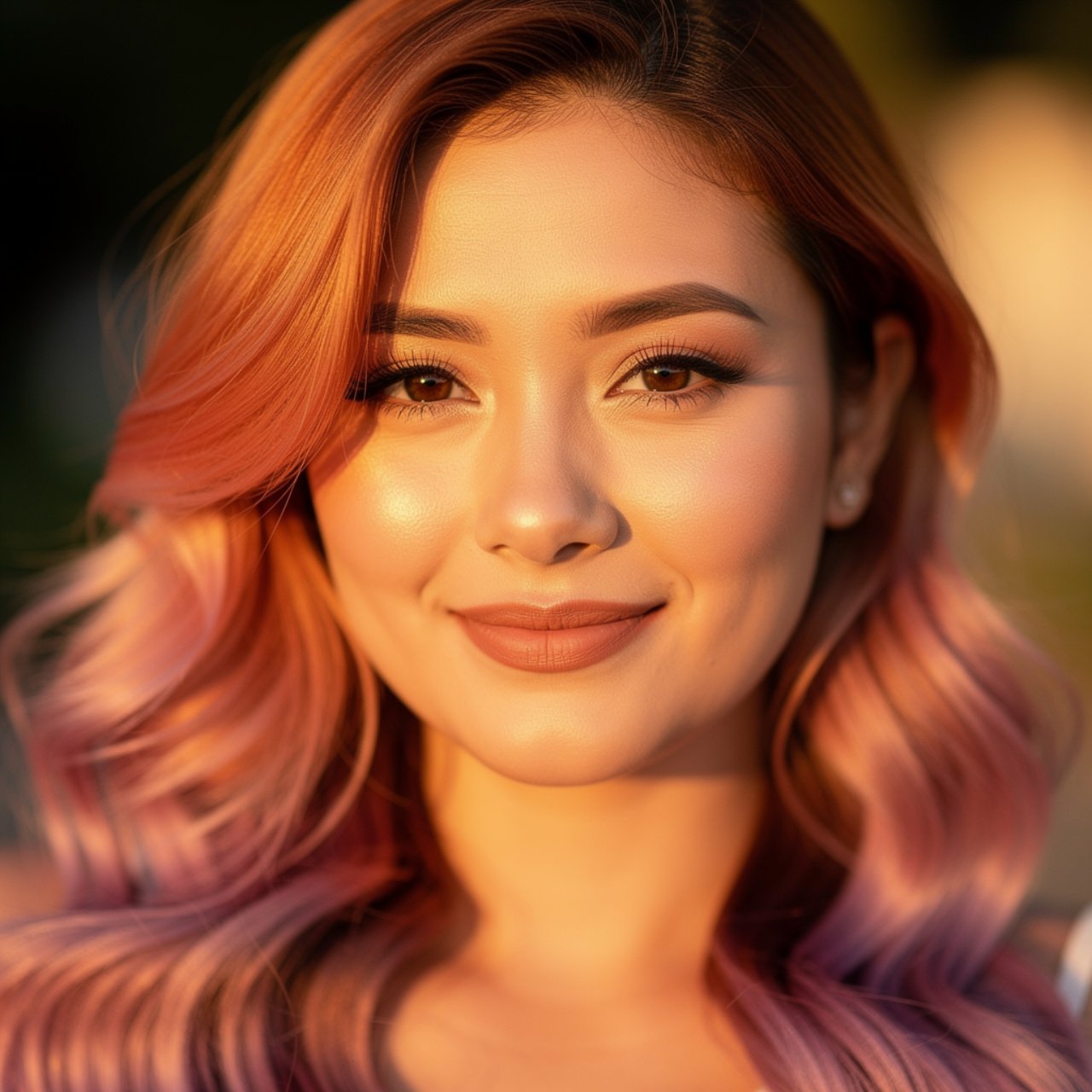a single portrait of a woman with beautiful ombre