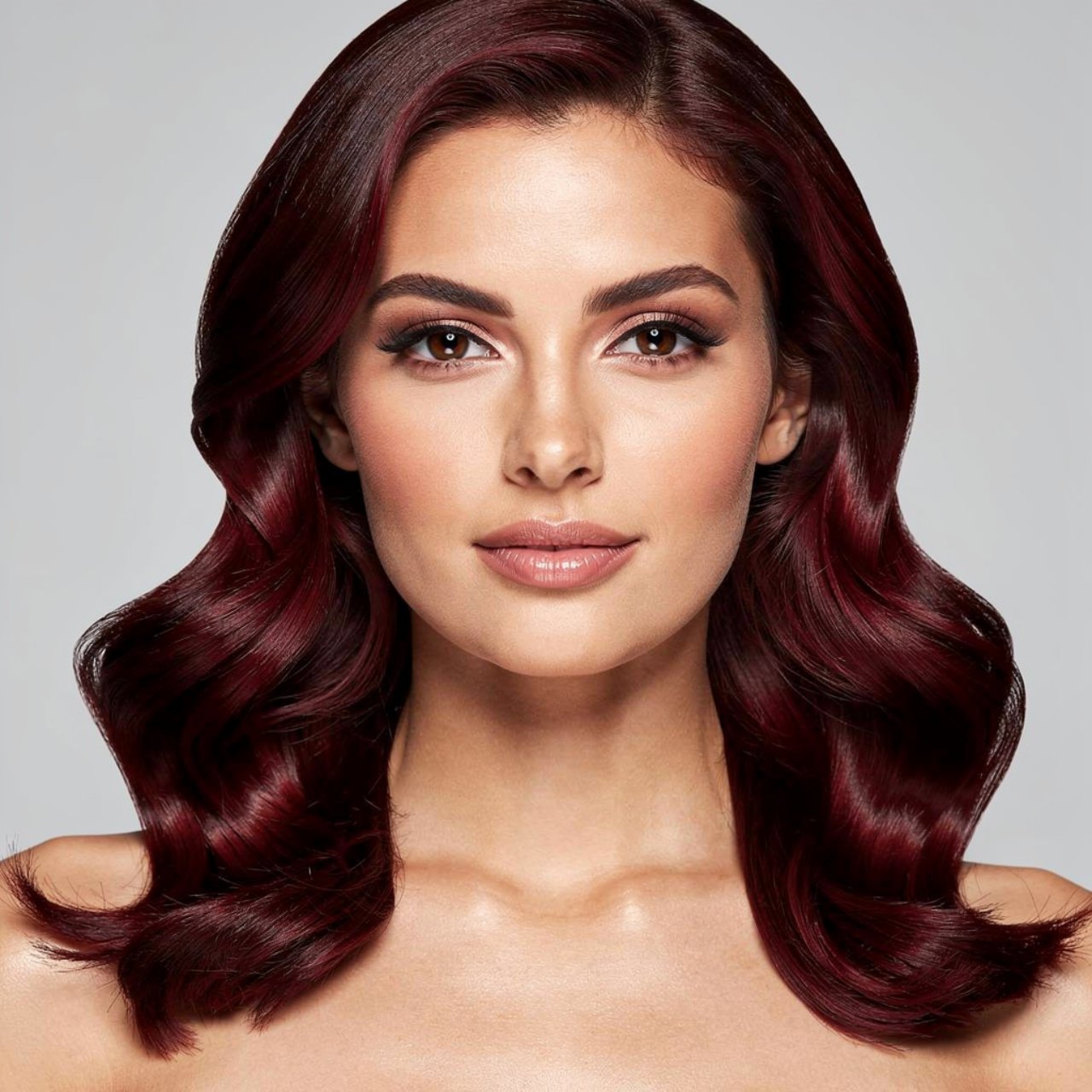 a single portrait of a woman with chocolate cherry