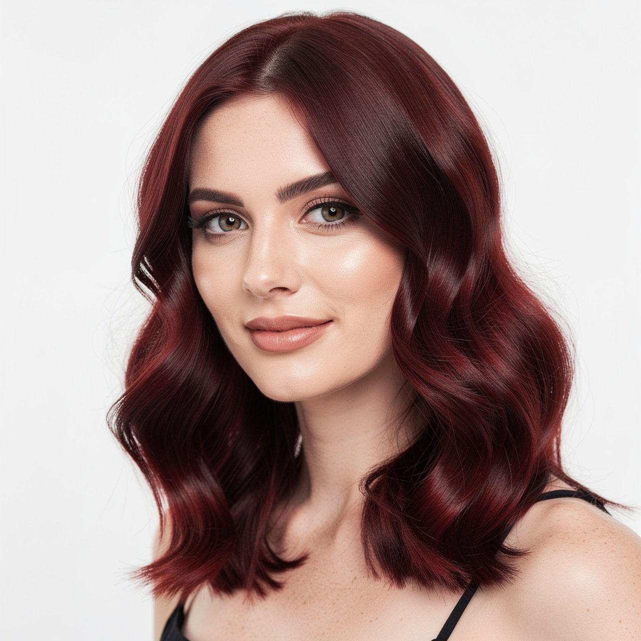 a single portrait photo of a woman with a cherry c