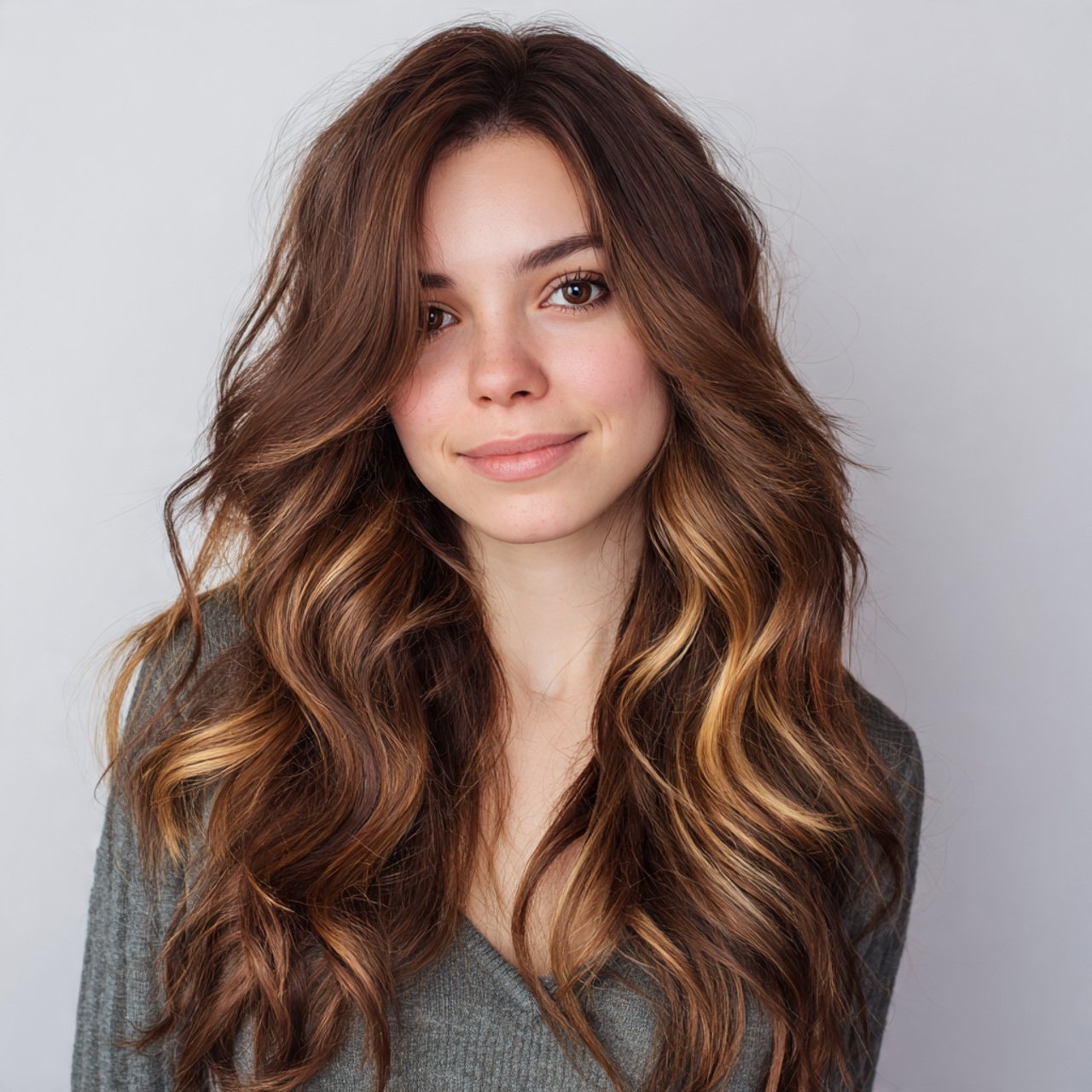 a teenage girl with brunette hair showcasing trend