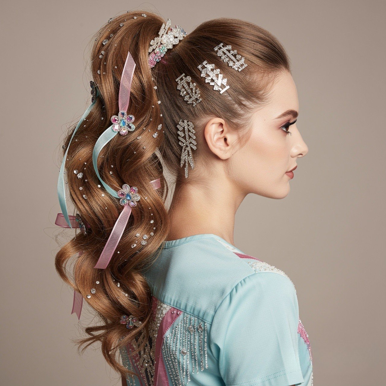 accessorized prom ponytail hairstyles square portr