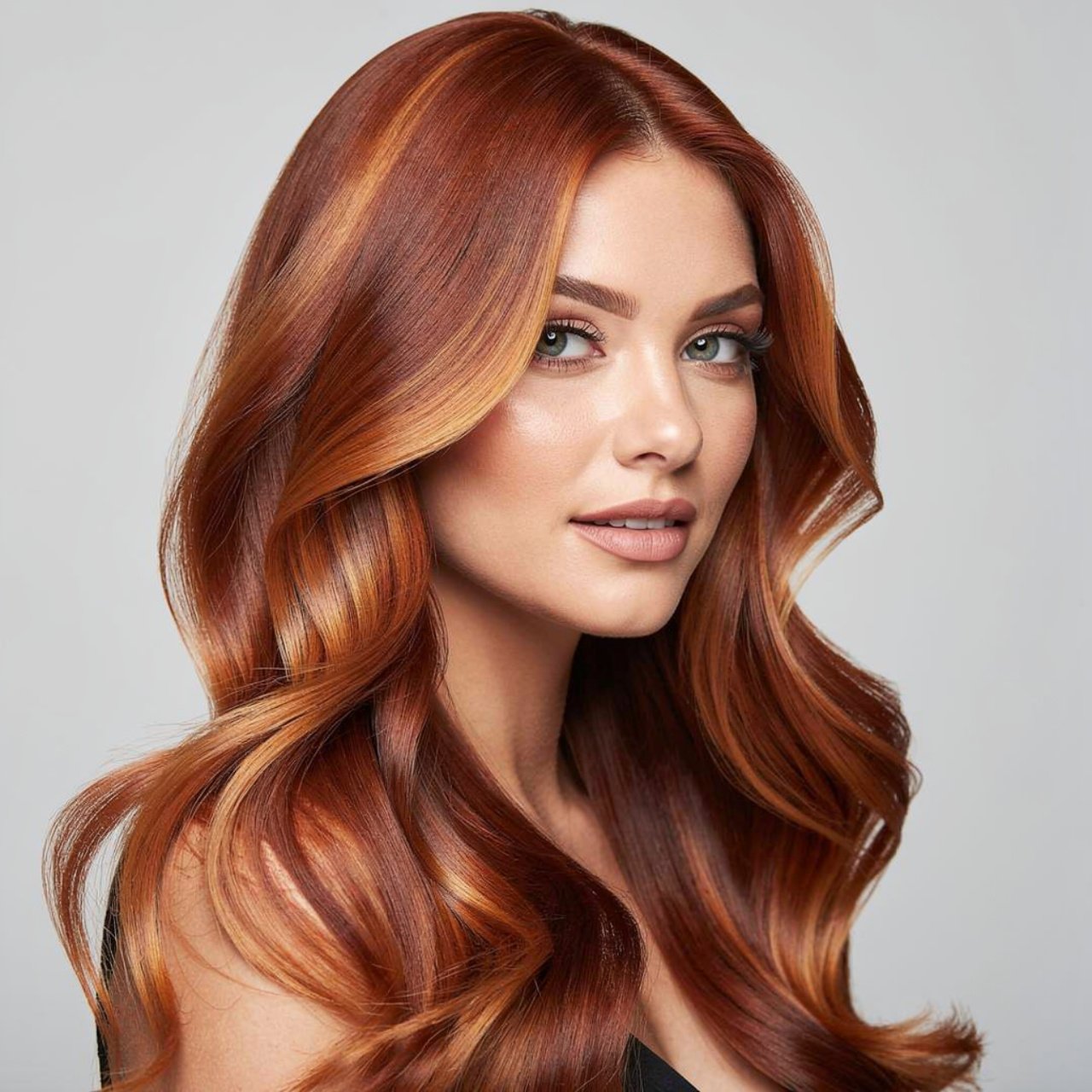 auburn ginger balayage hair color beautiful long f