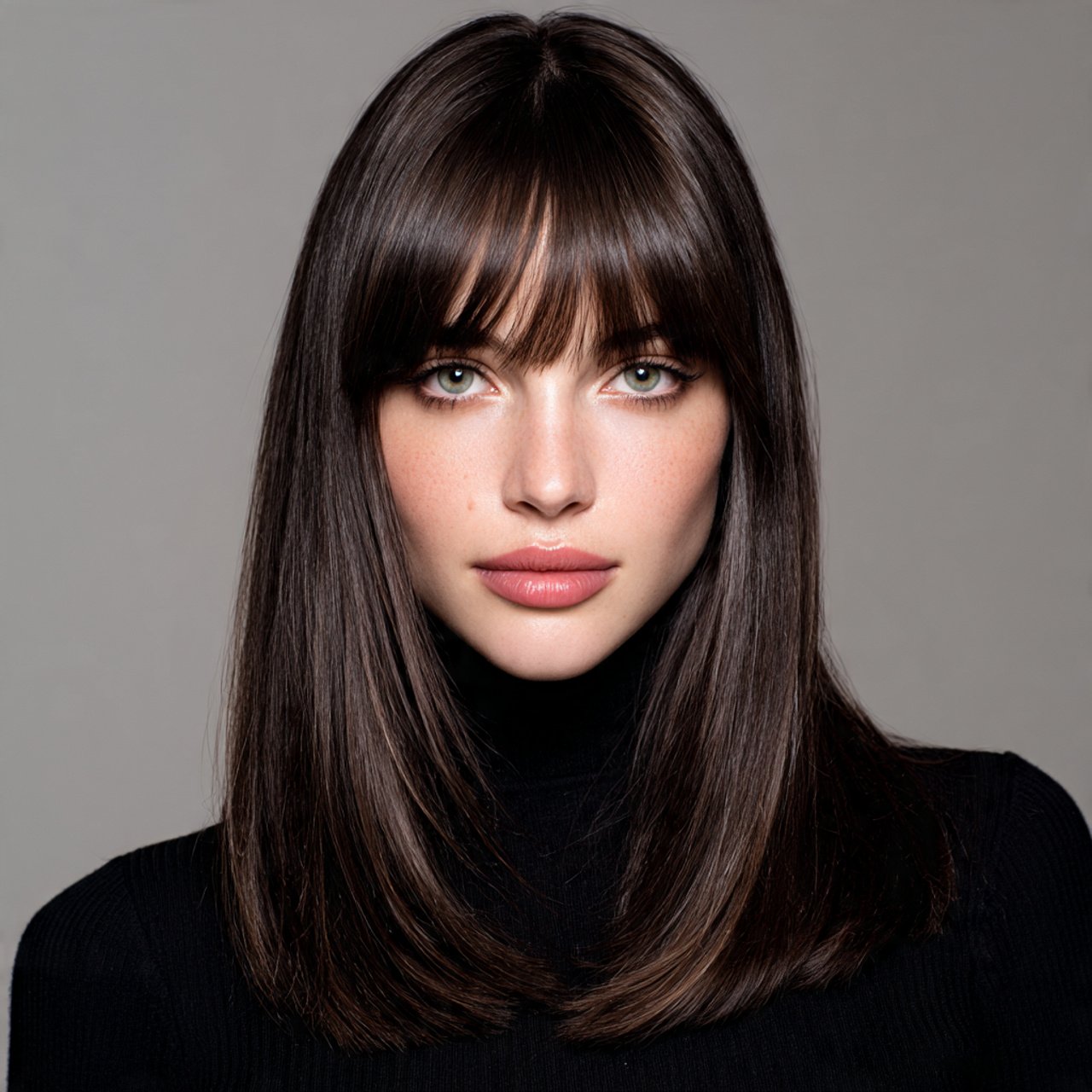 blunt cut curtain bangs haircut professional salon