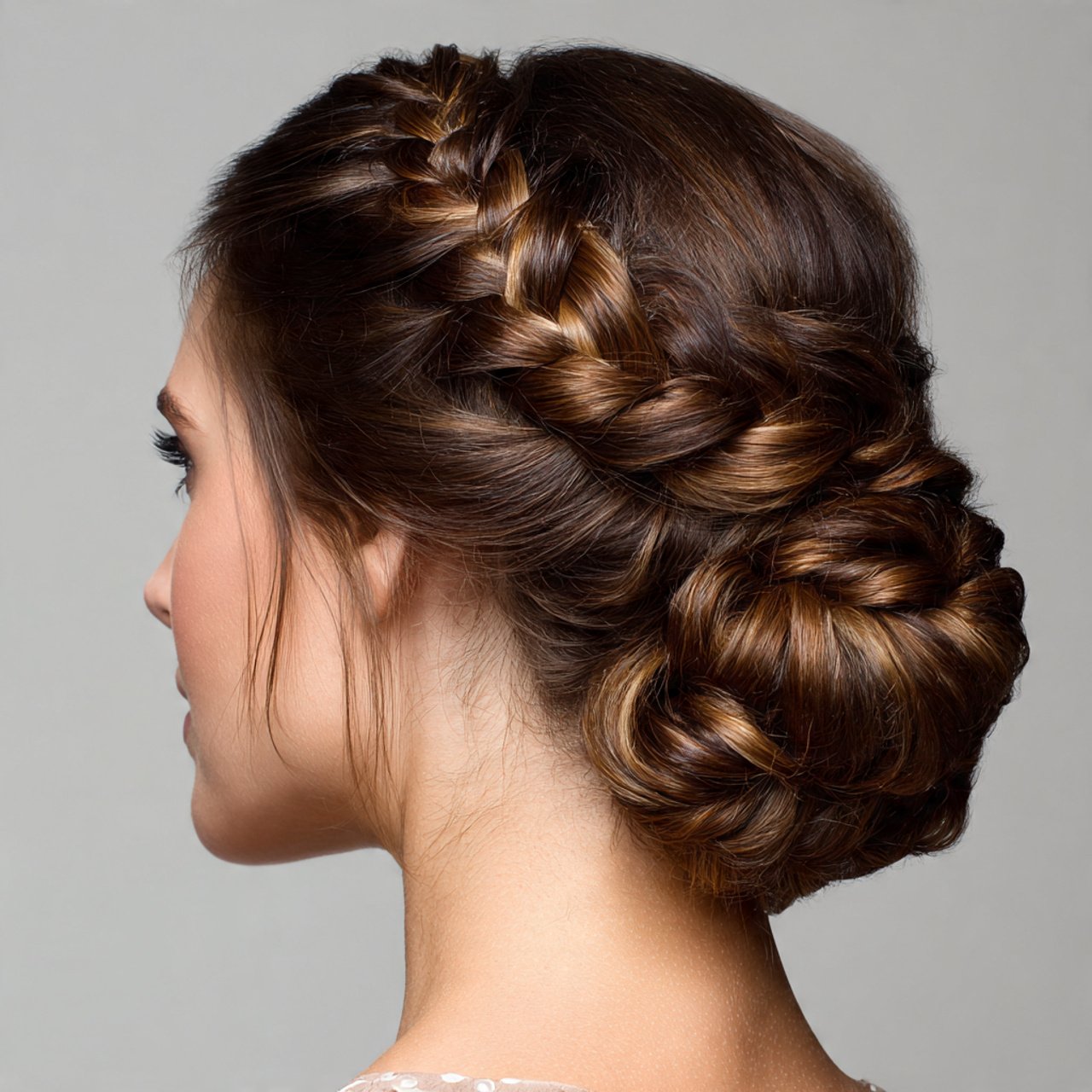 braided chignon updo hairstyle elegant and detaile