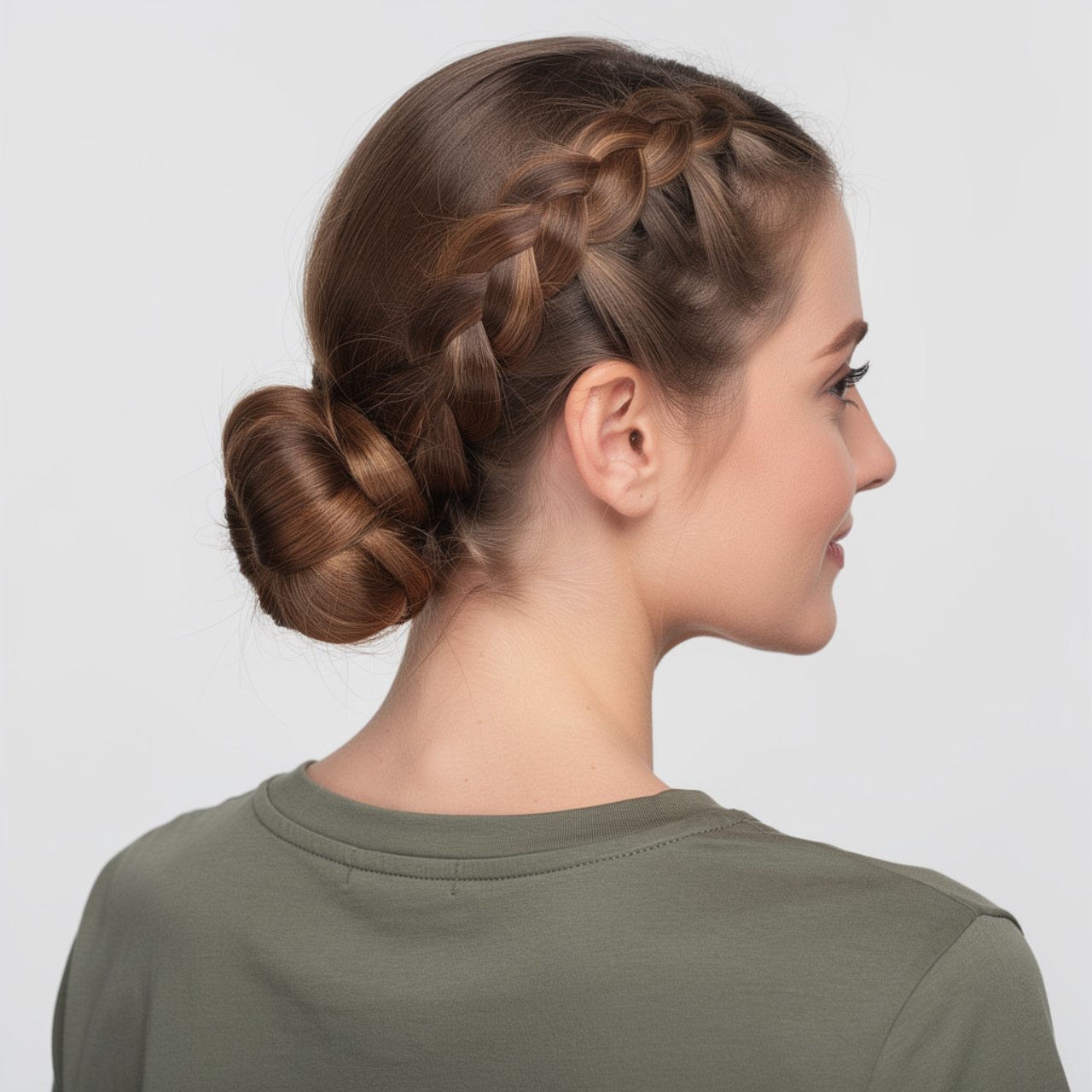 braided low bun prom hairstyles square portrait si