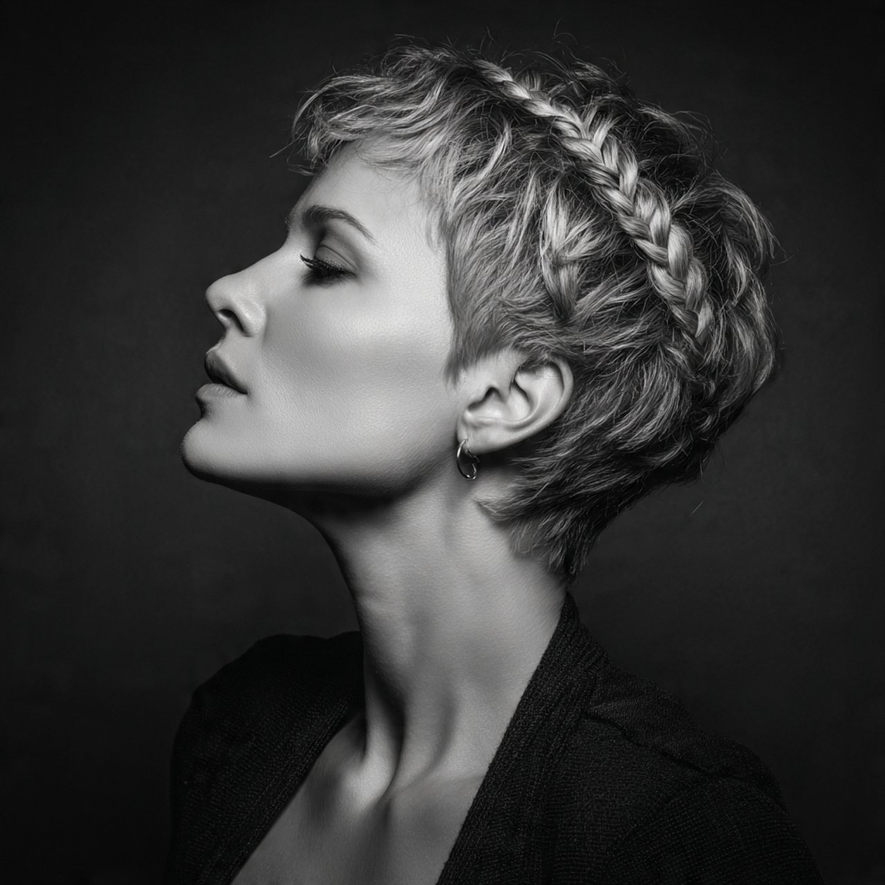 braided pixie cut hairstyle for short hair single