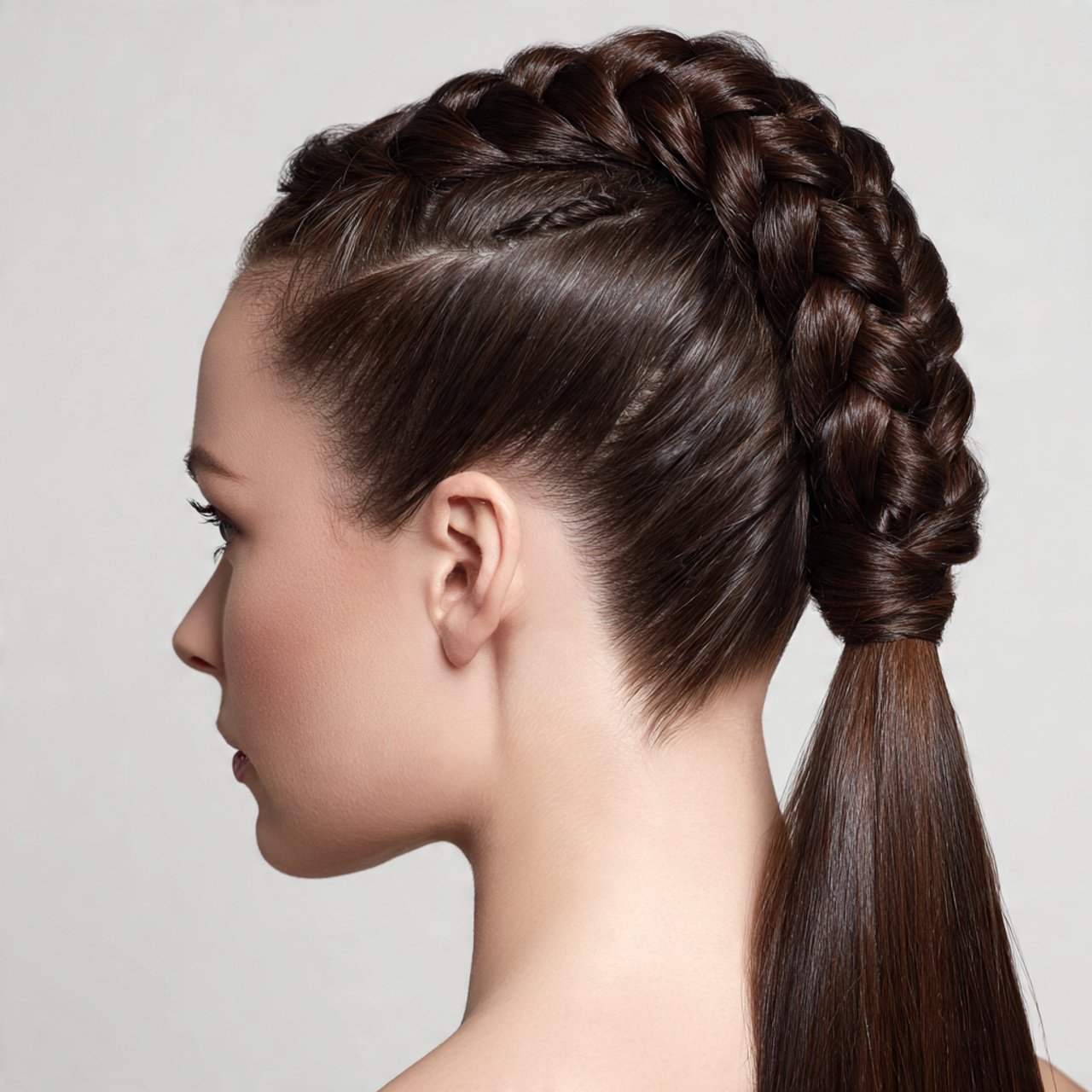 braided ponytail hairstyle single elegant braid st