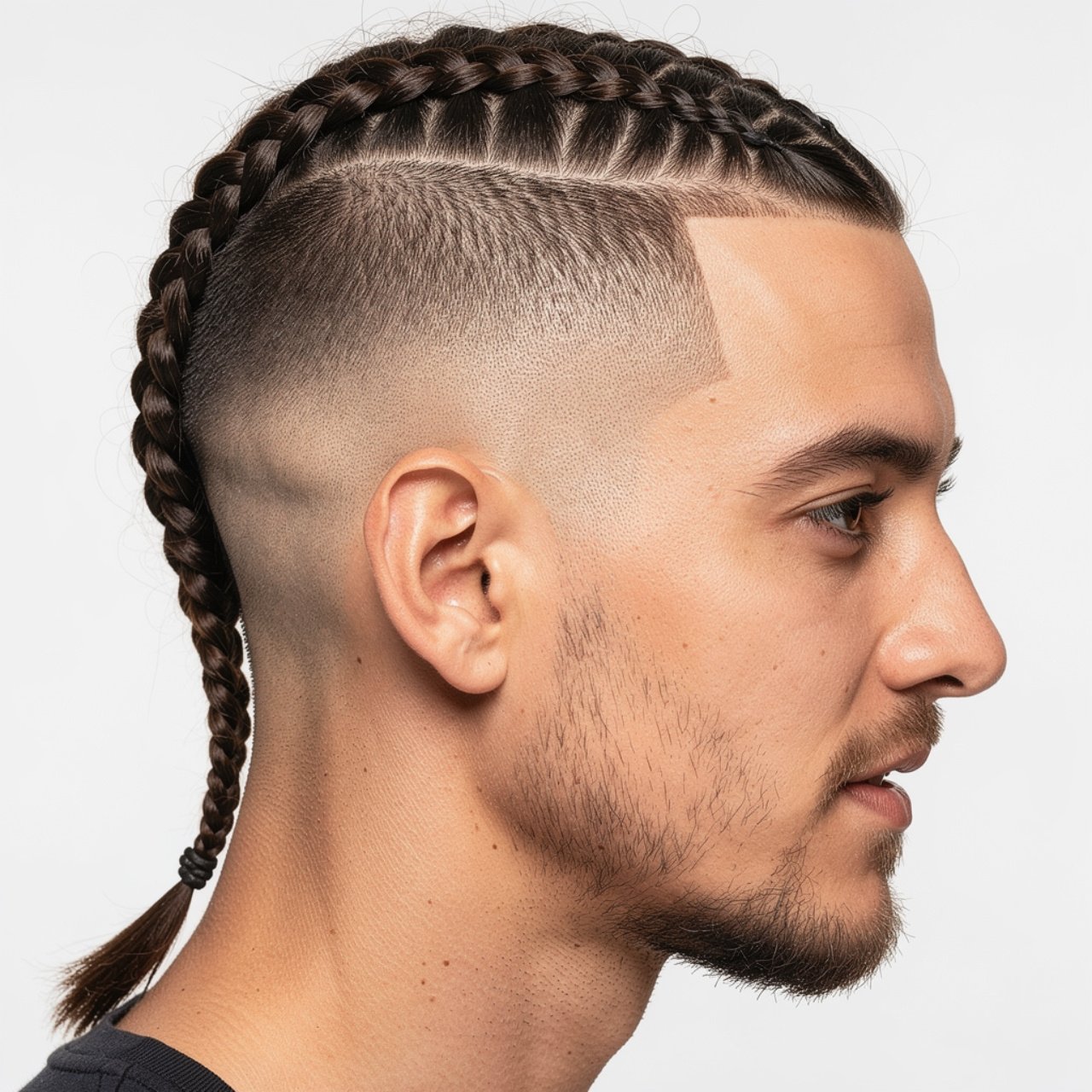 braided undercut hairstyle for men single person h