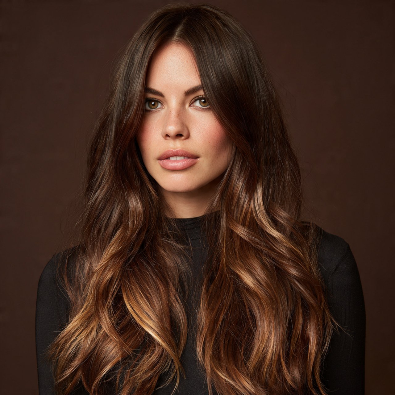 bronze shine hair color for brunette single portra