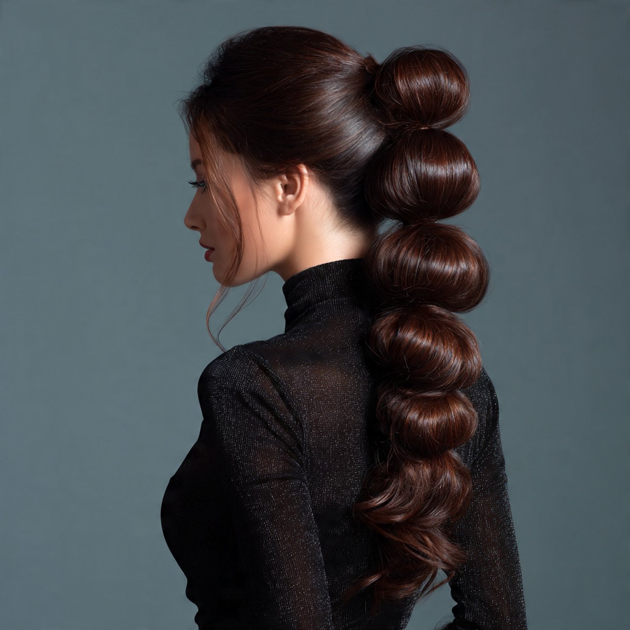 bubble ponytail hairstyle single hairstyle elegant