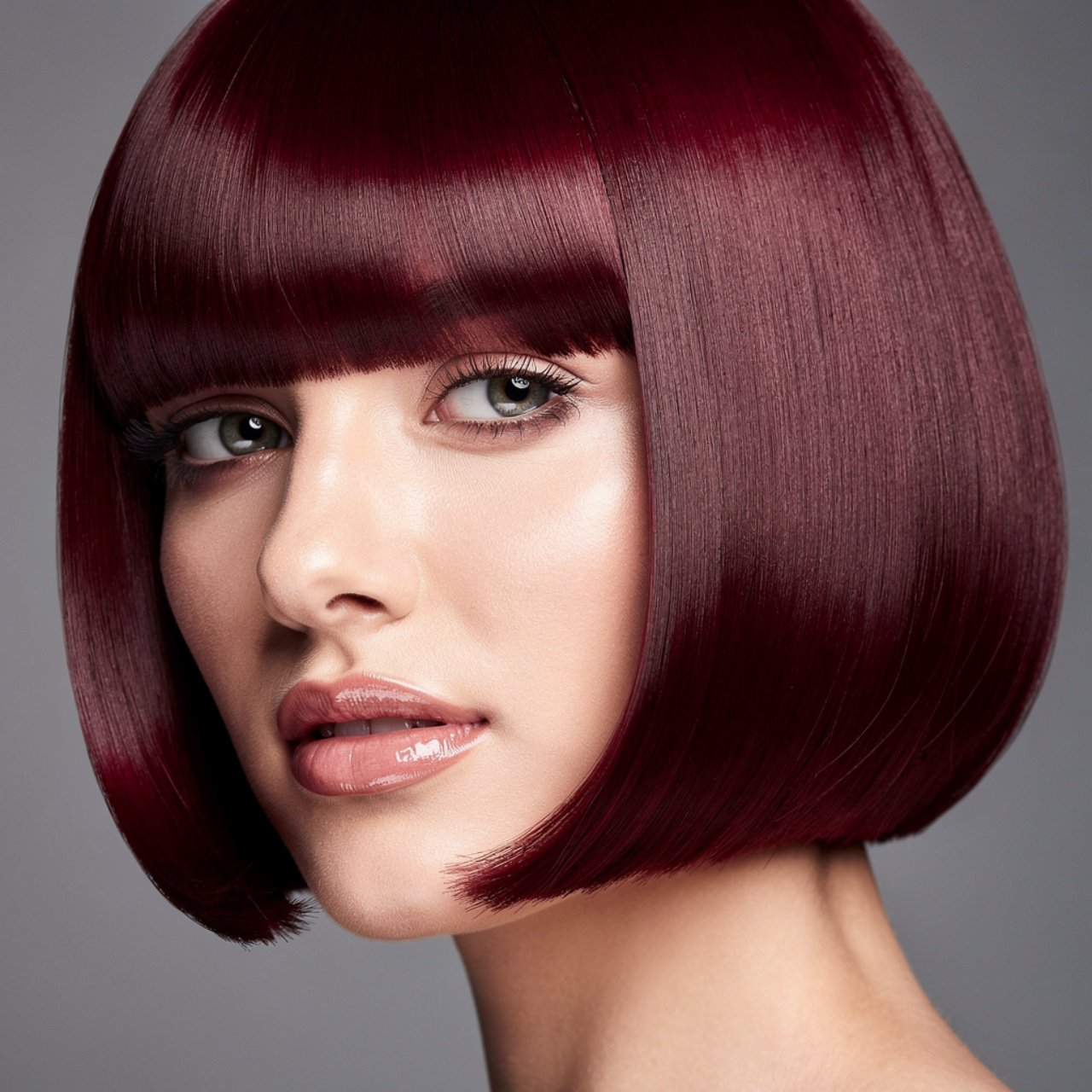 cherry cola hair color bob hairstyle single portra