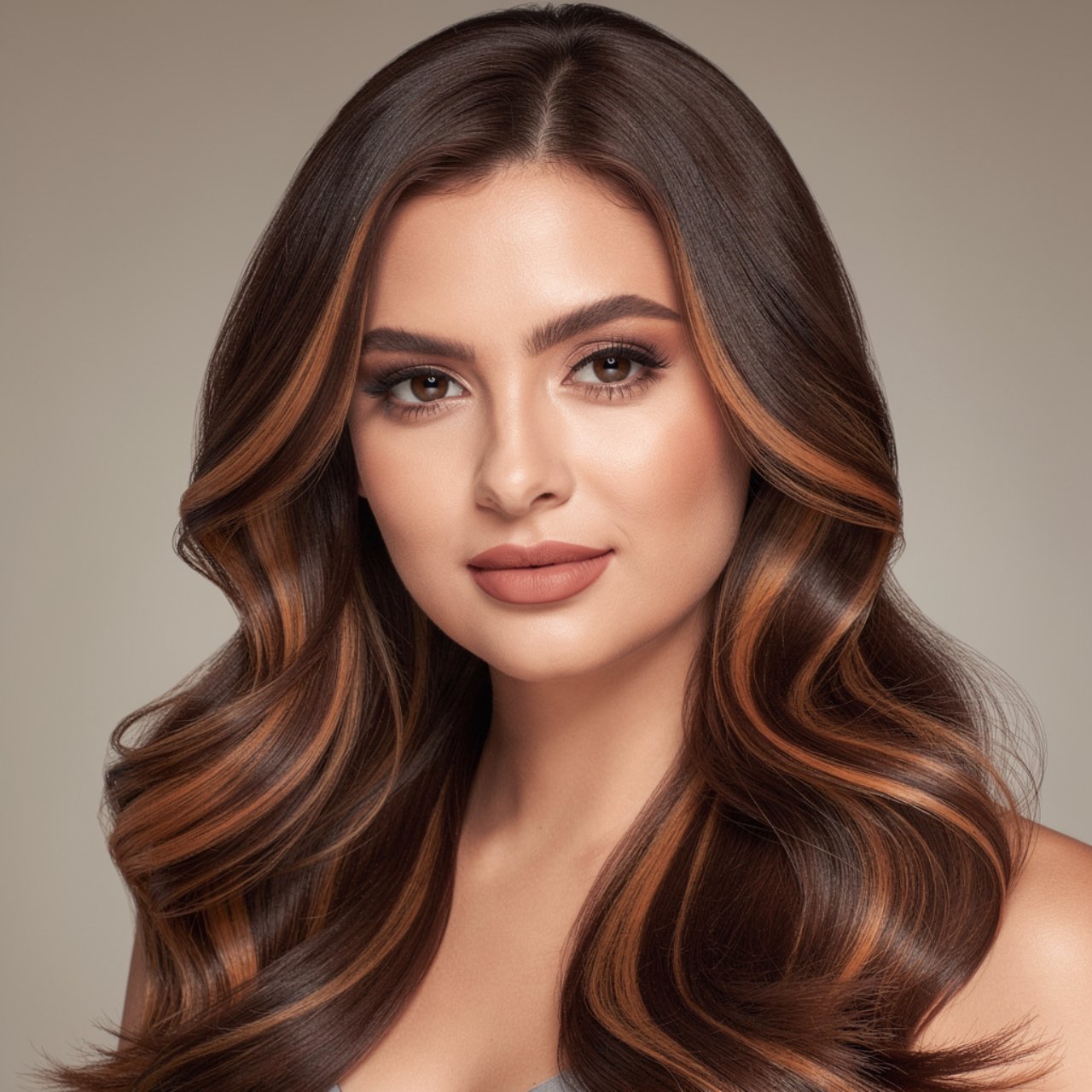 chocolate brown hair with caramel highlights singl