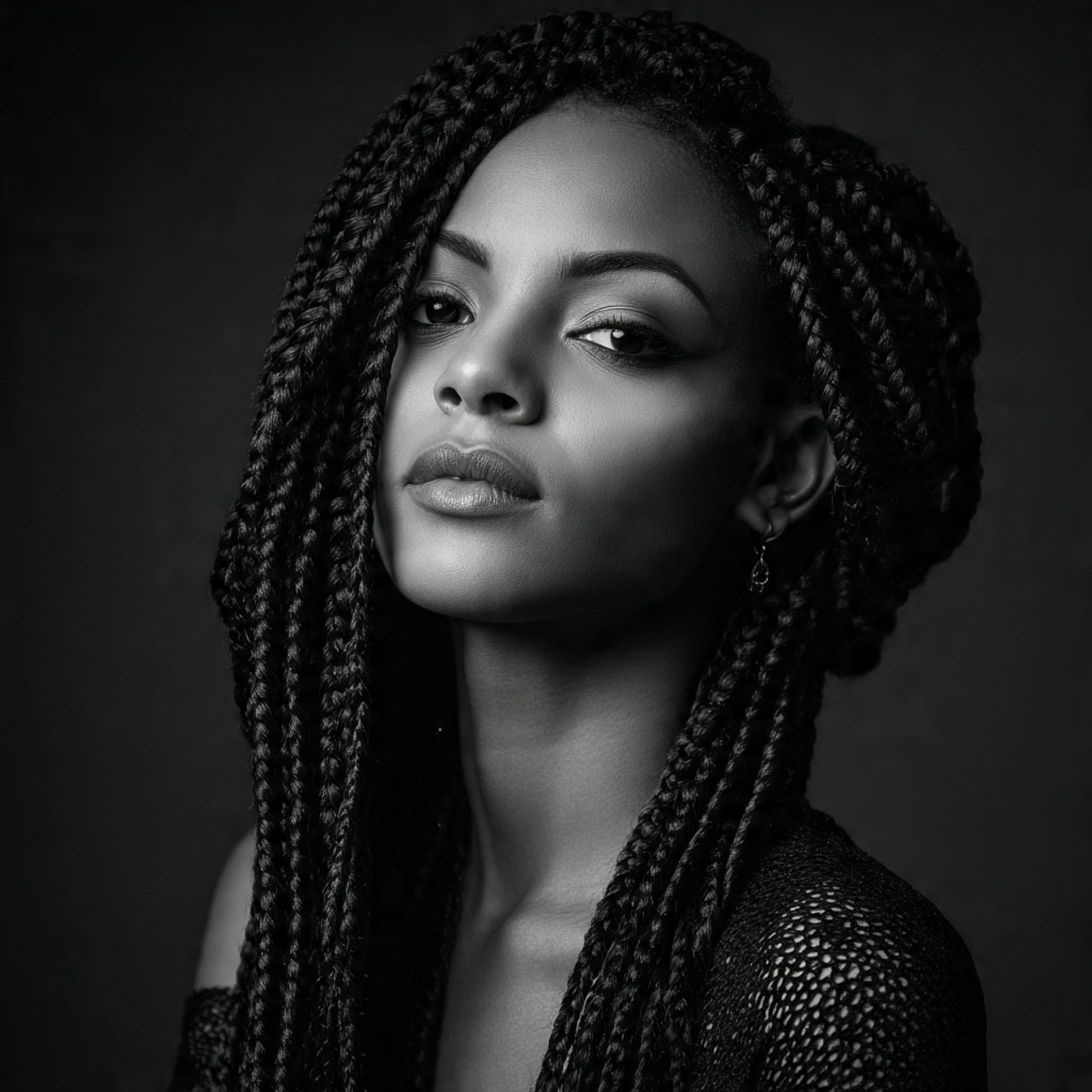 classic box braids black hairstyle single person h