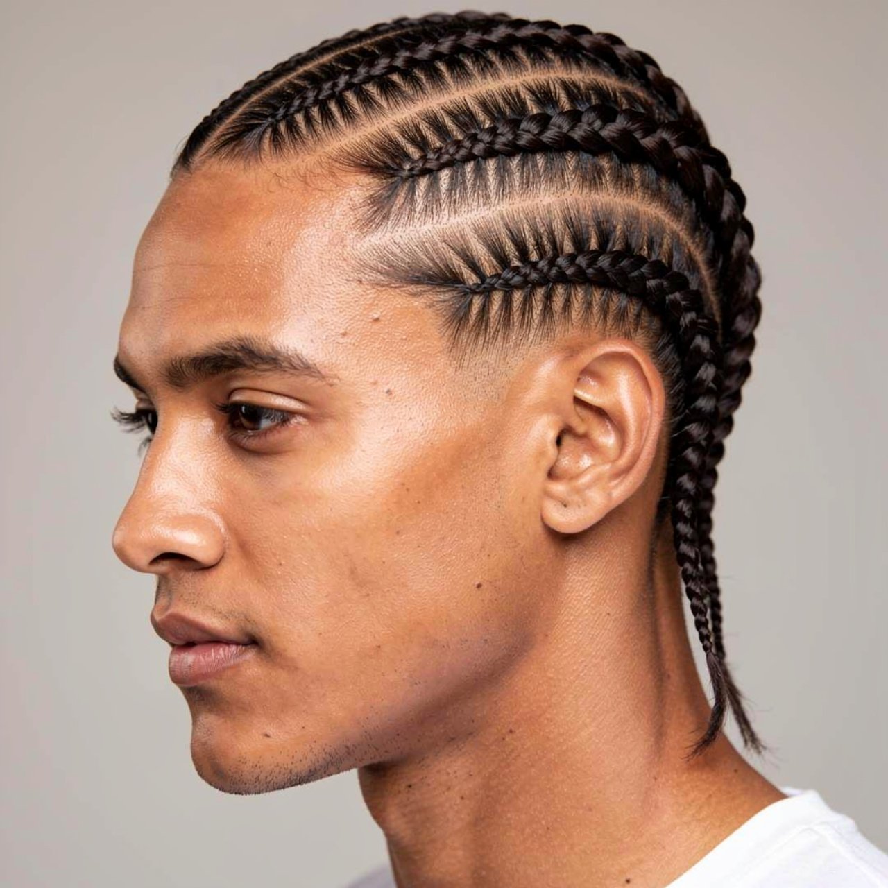classic cornrows braided hairstyle for men single
