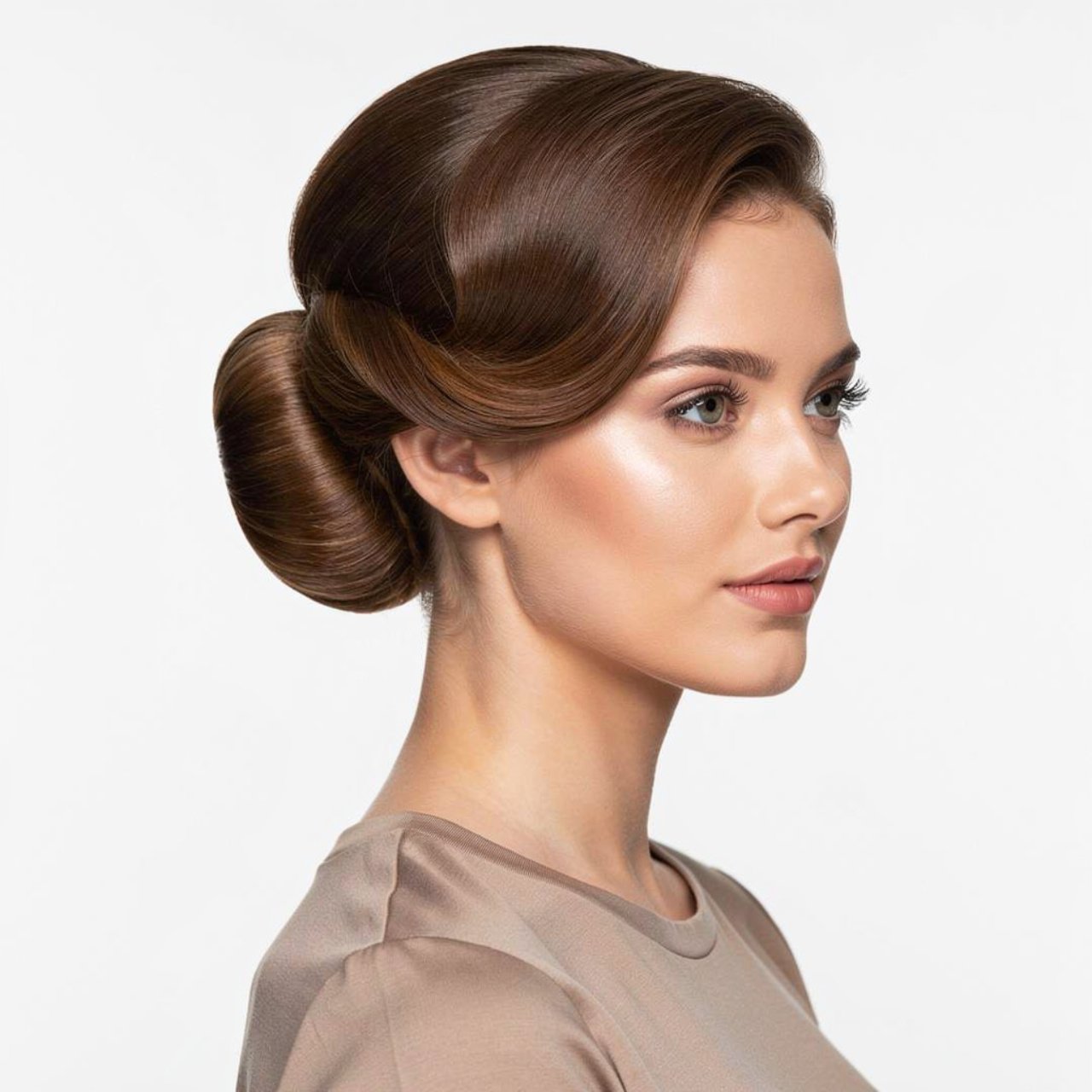 classic low chignon bun prom hairstyle square port 1