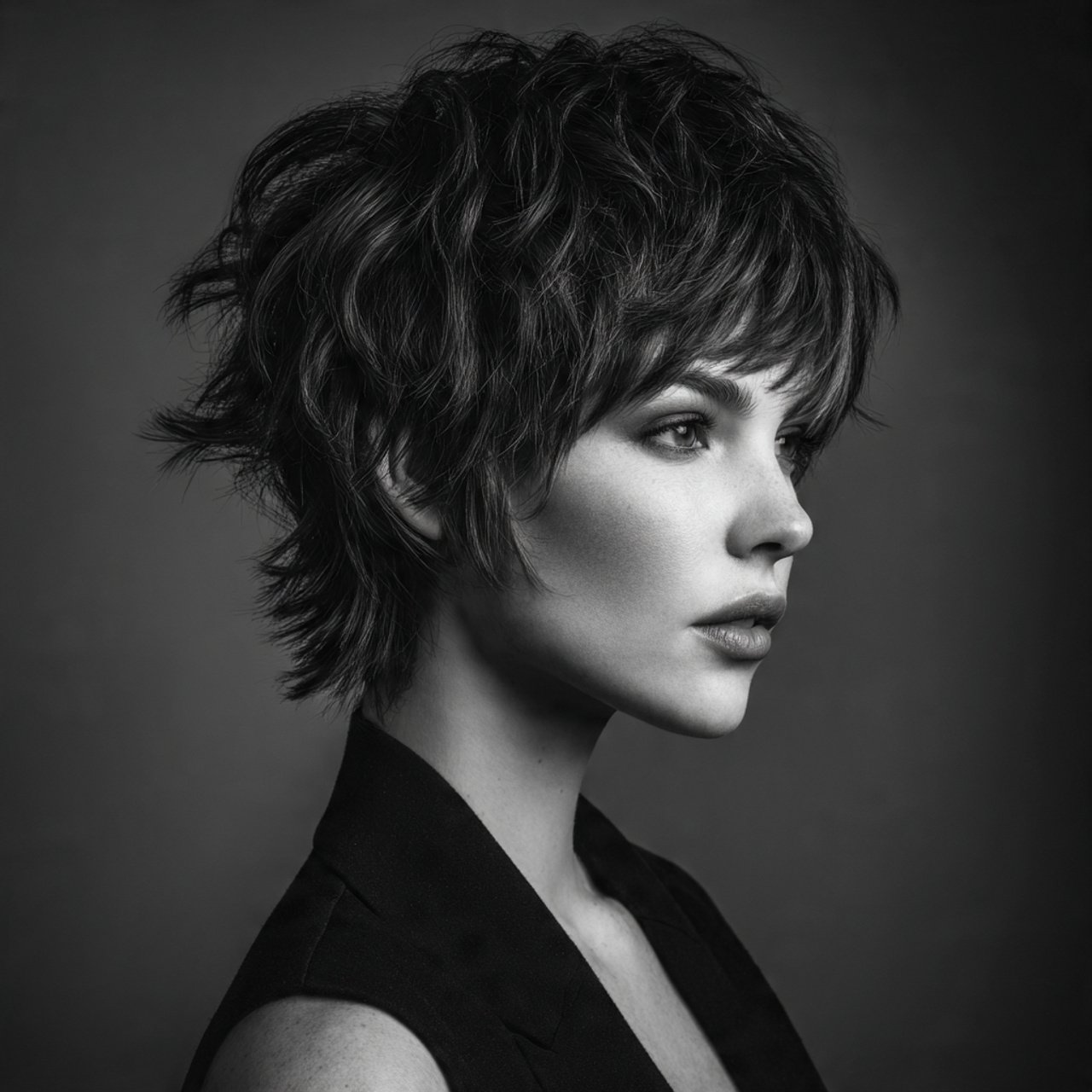 classic short wolf cut hairstyle textured layers c