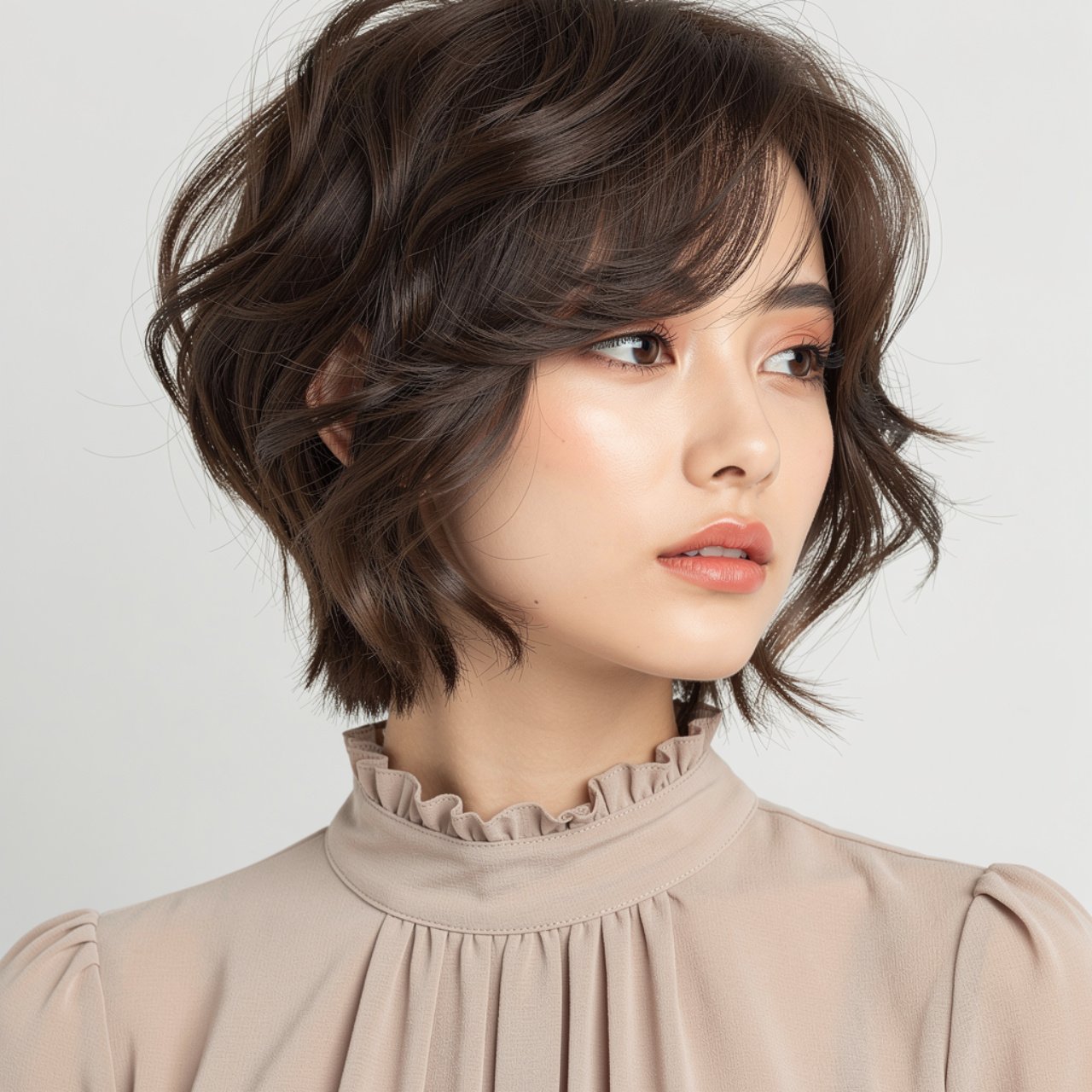 close up square portrait of a stylish girl with a 4