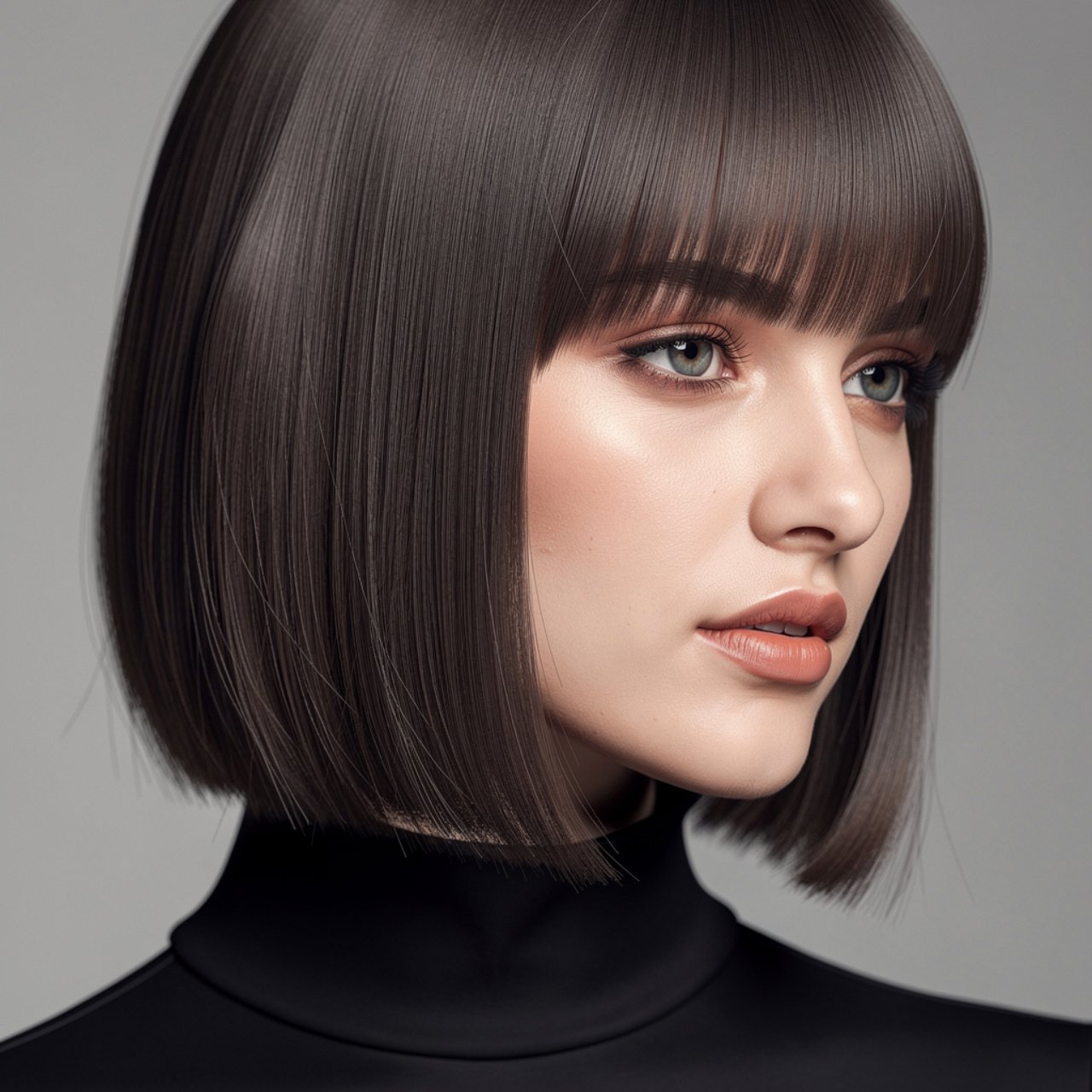 close up square portrait of a stylish girl with a 5