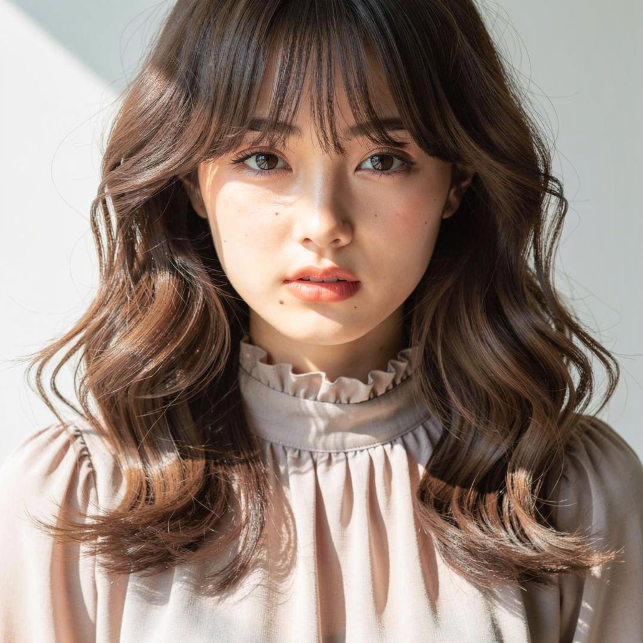 close up square portrait of a stylish young woman 1