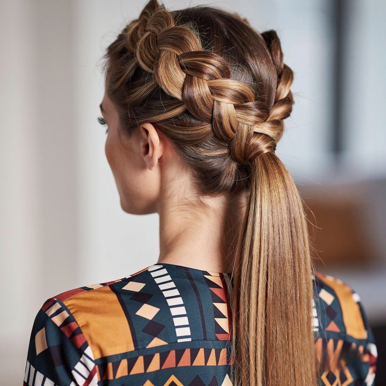 crown braid ponytail hairstyle square portrait clo
