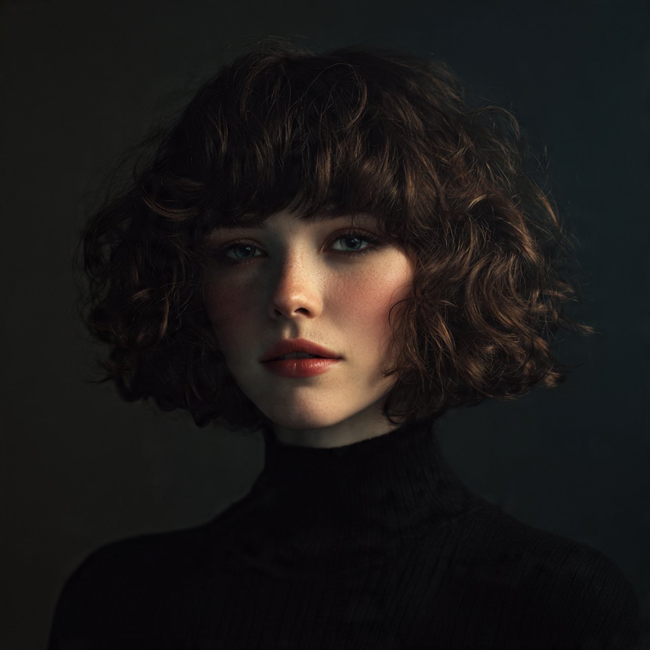 curly bob haircut with bangs for medium hair lengt