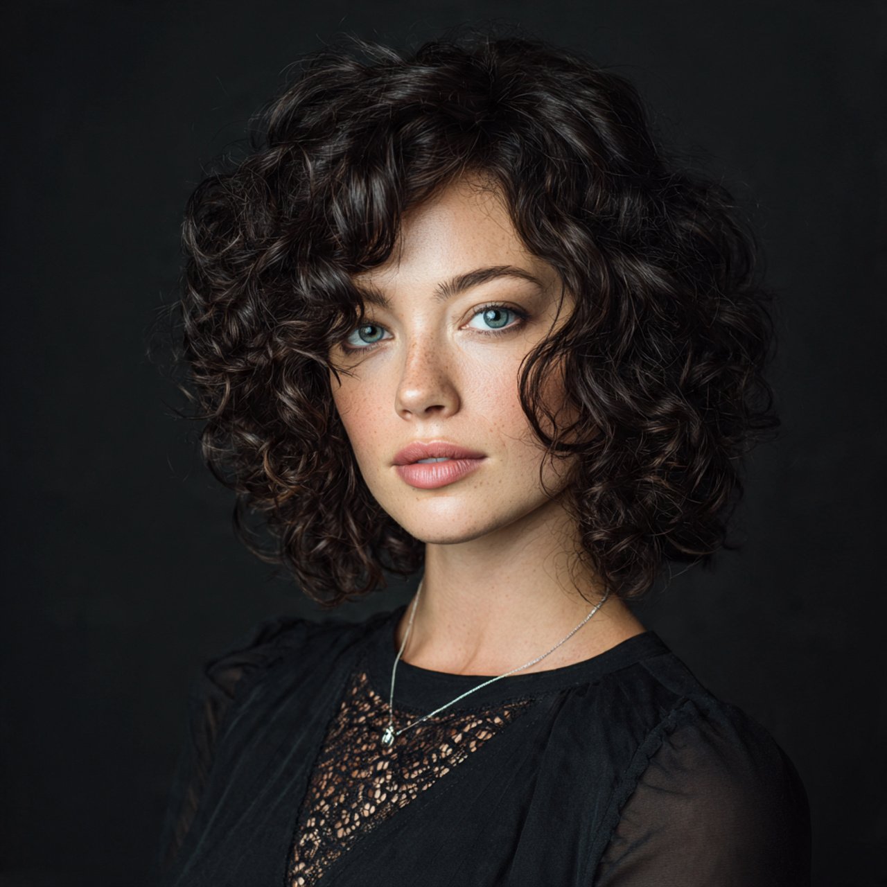 curly layered bob hairstyle for medium length hair