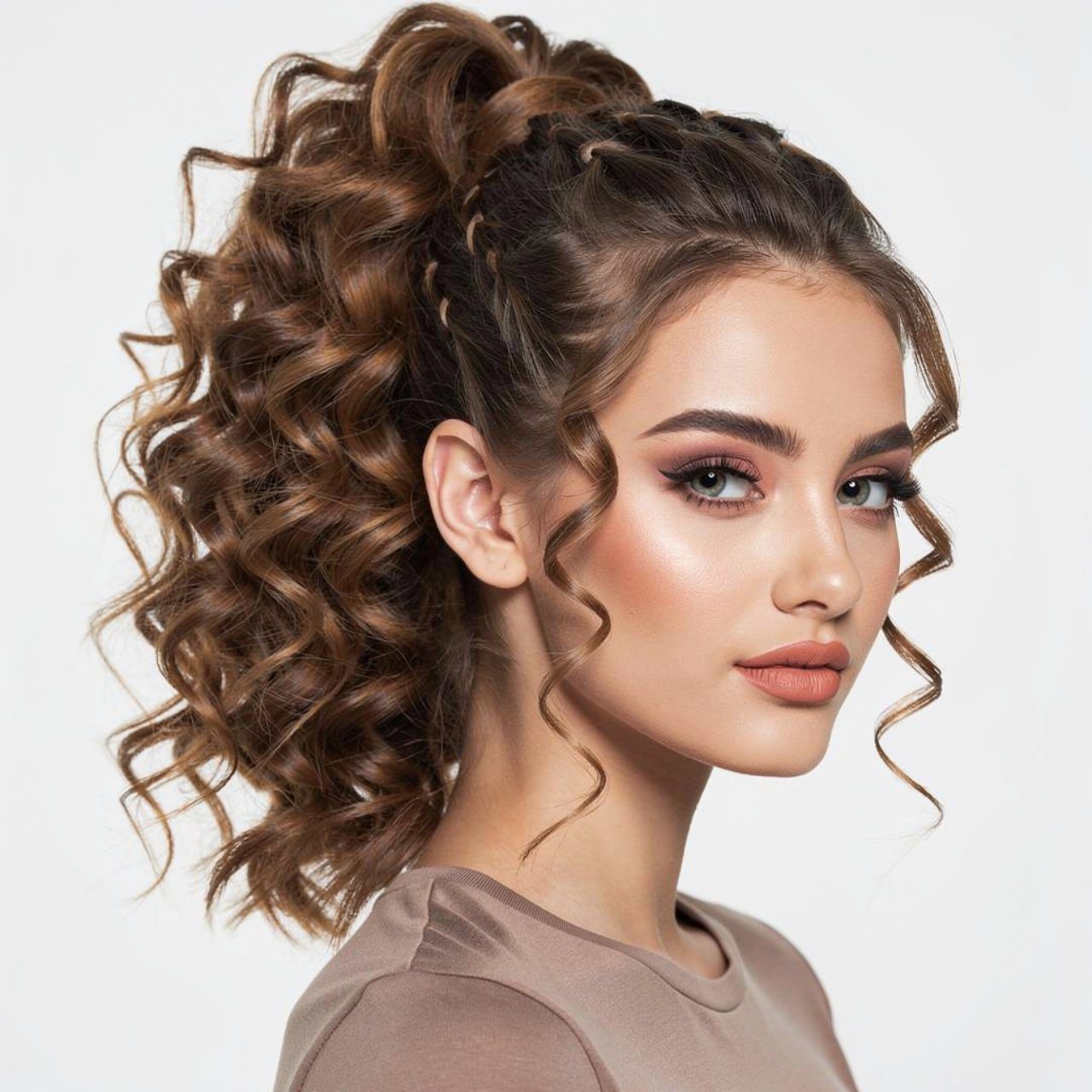 curly ponytail prom hairstyles portrait of a young 1