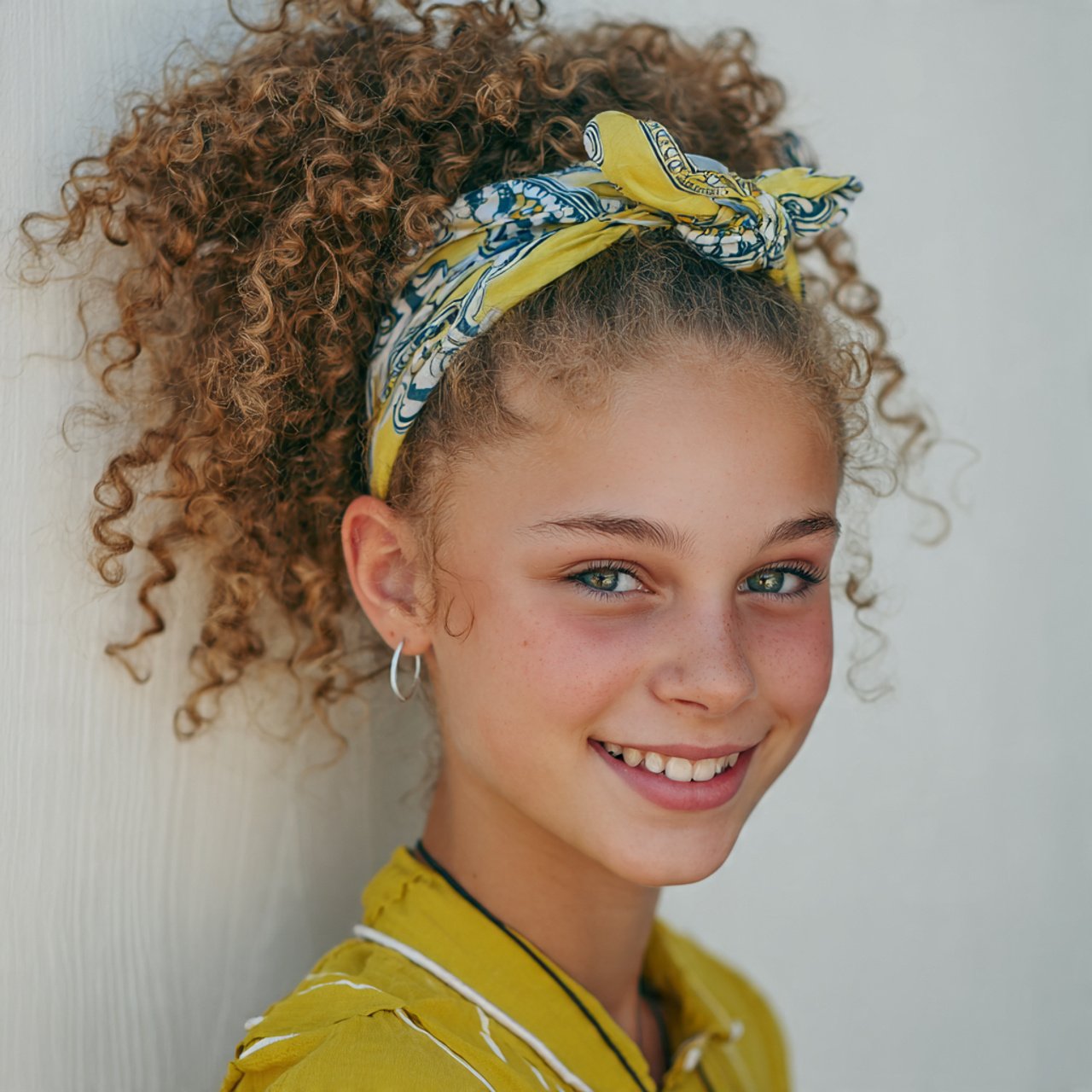 curly ponytail with headband cute summer hairstyle