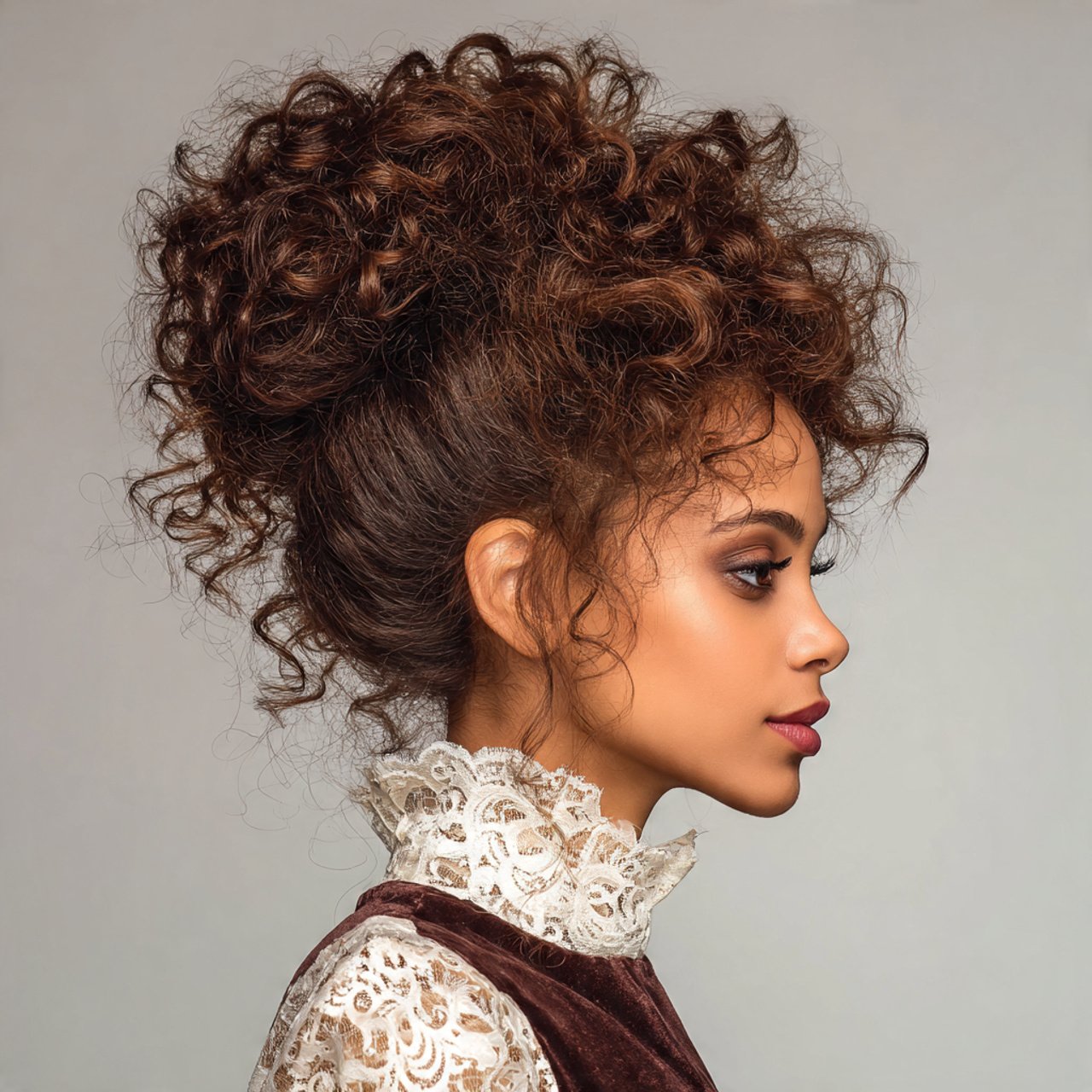 curly puff updo hairstyle elegant and voluminous s