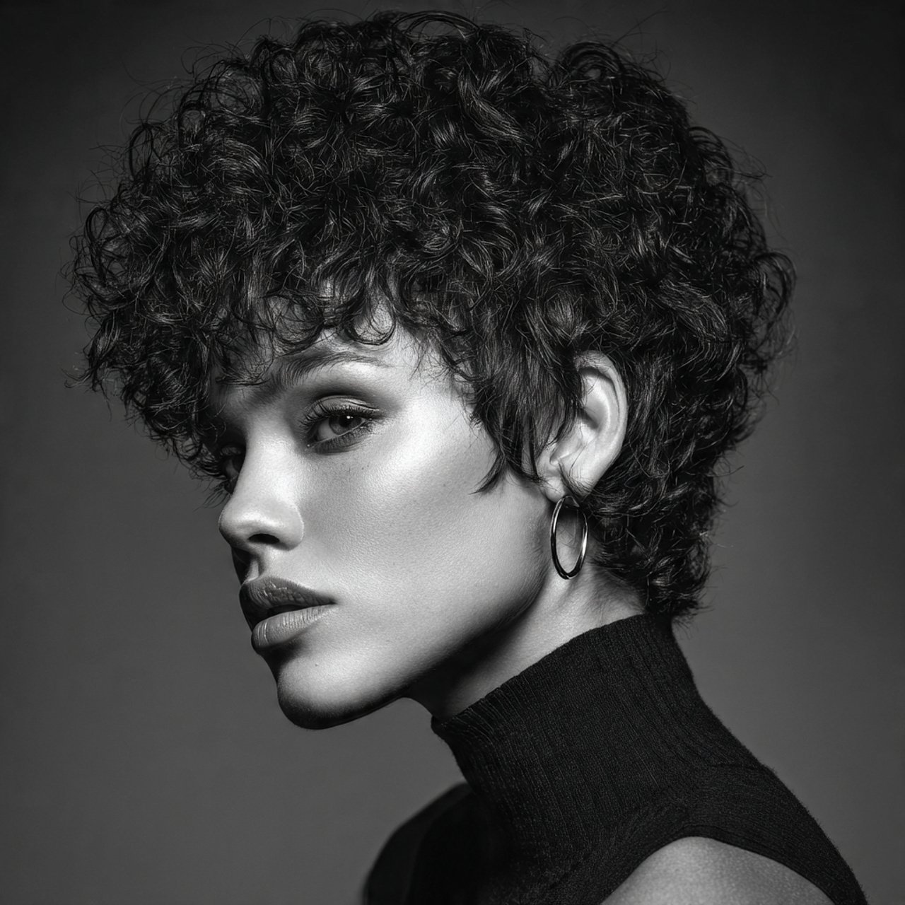 curly short wolf cut hairstyle square size single