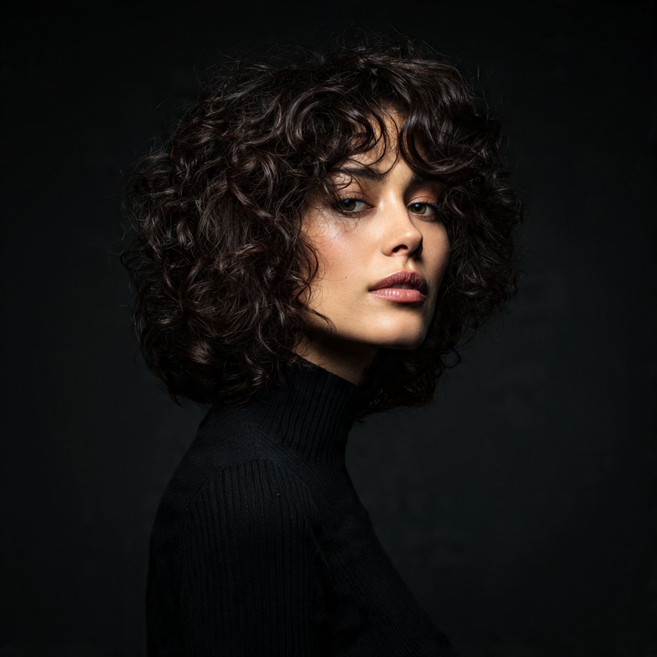 curly shoulder length haircut with layers for medi