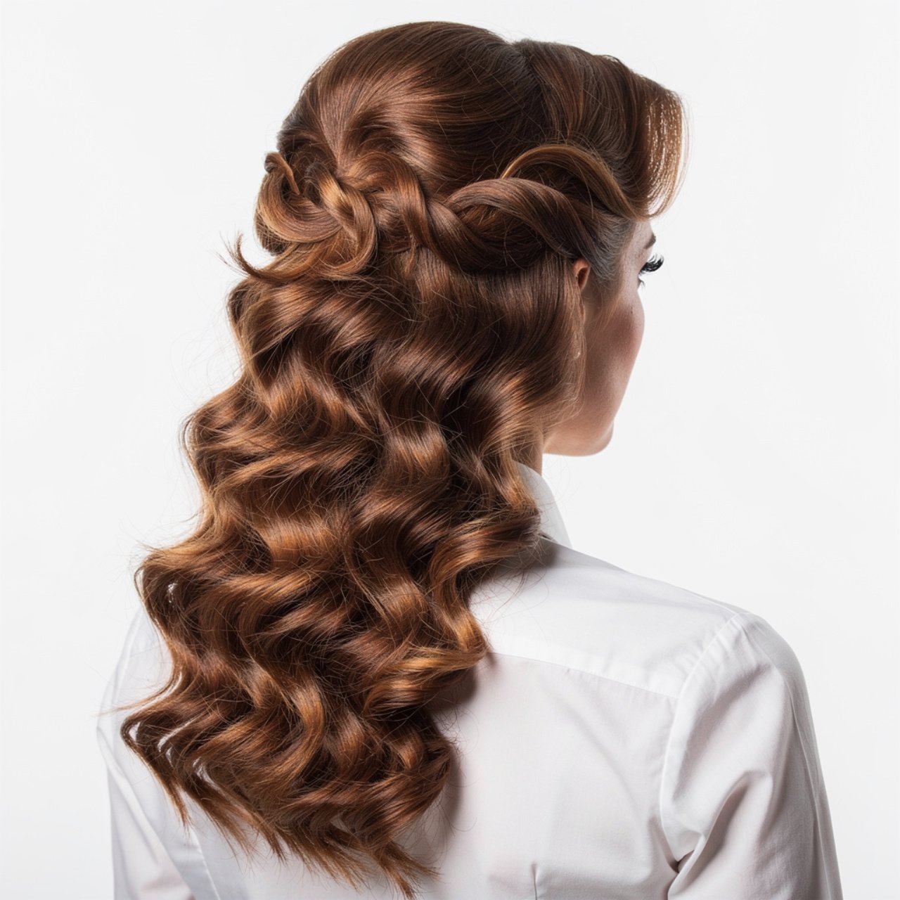 curly volume style prom hairstyle hair worn down w