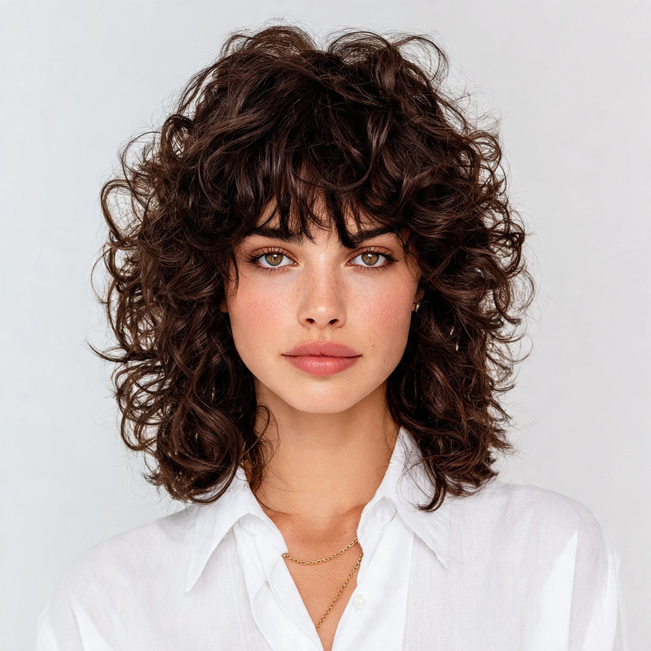 curly wolf cut hairstyle for women voluminous laye
