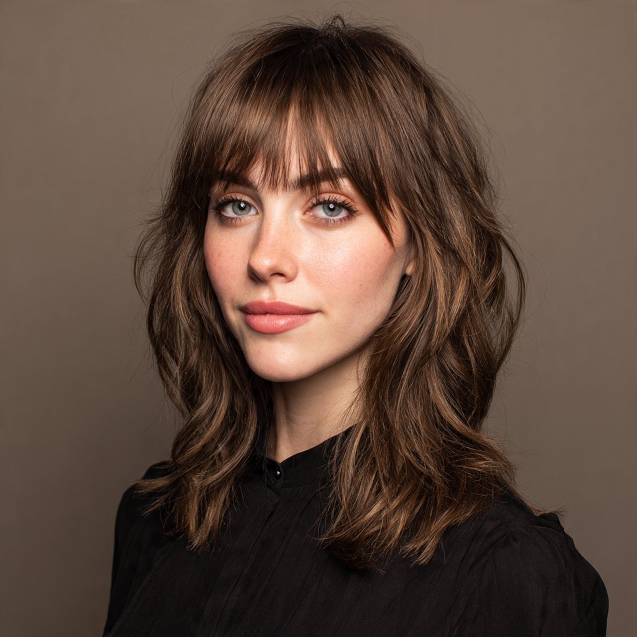 curtain bangs hairstyle with razor layers single p
