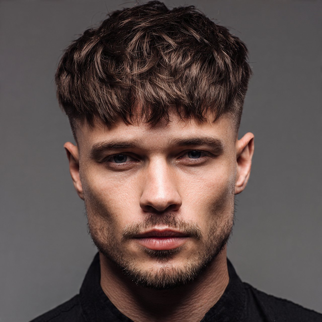 curtain bangs with low fade mens hairstyle single