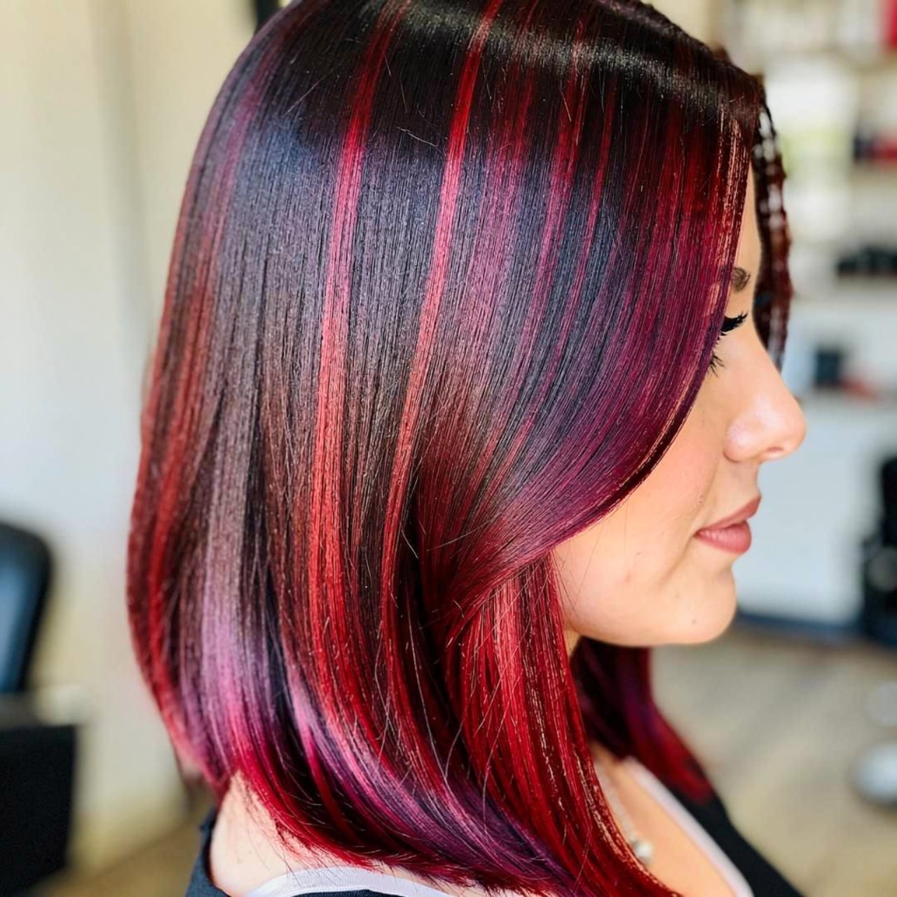 dark cherry cola balayage hair color rich deep che