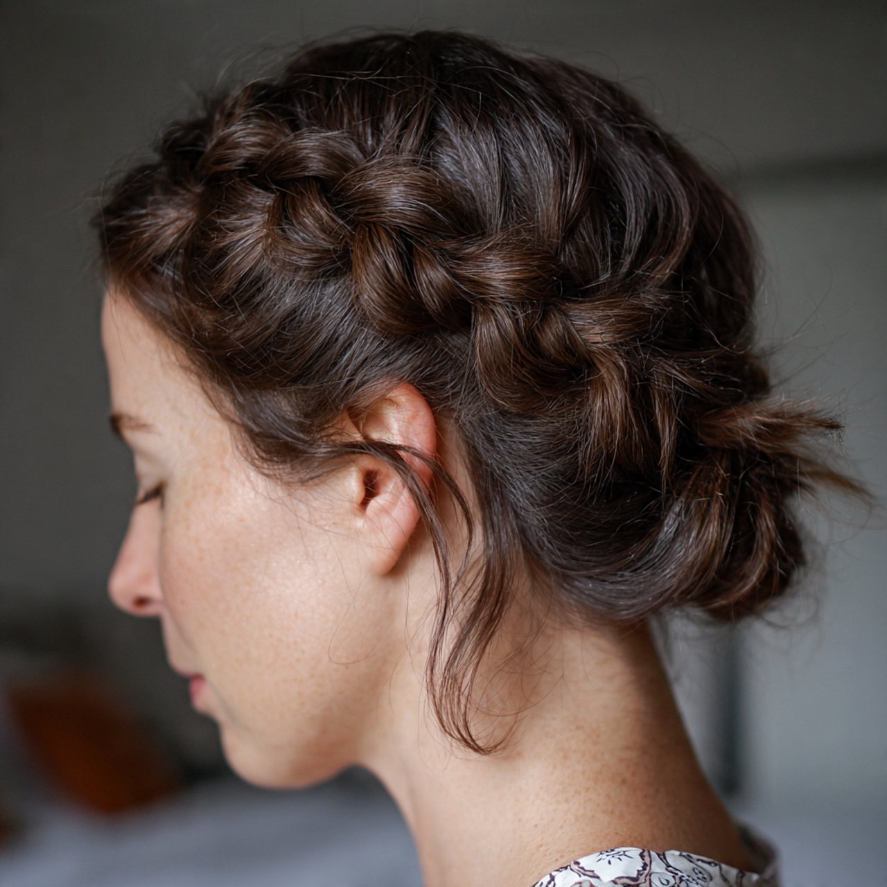 dutch braid hairstyle for short hair single photo