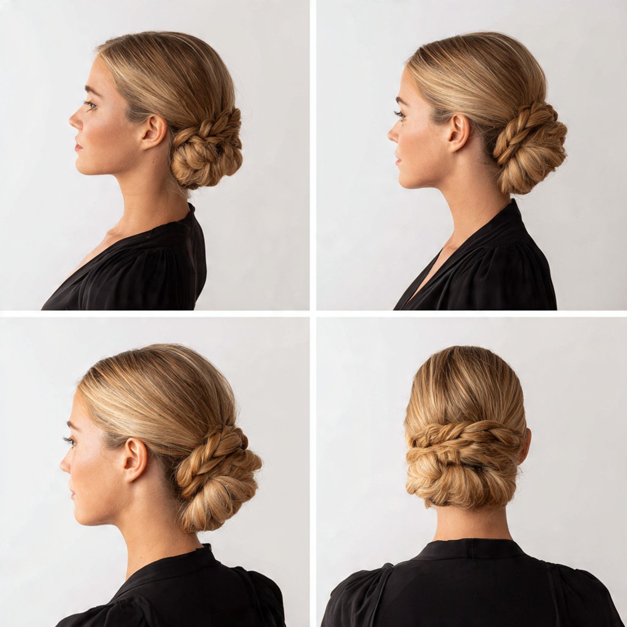 easy braided bun hairstyle tutorial image showing