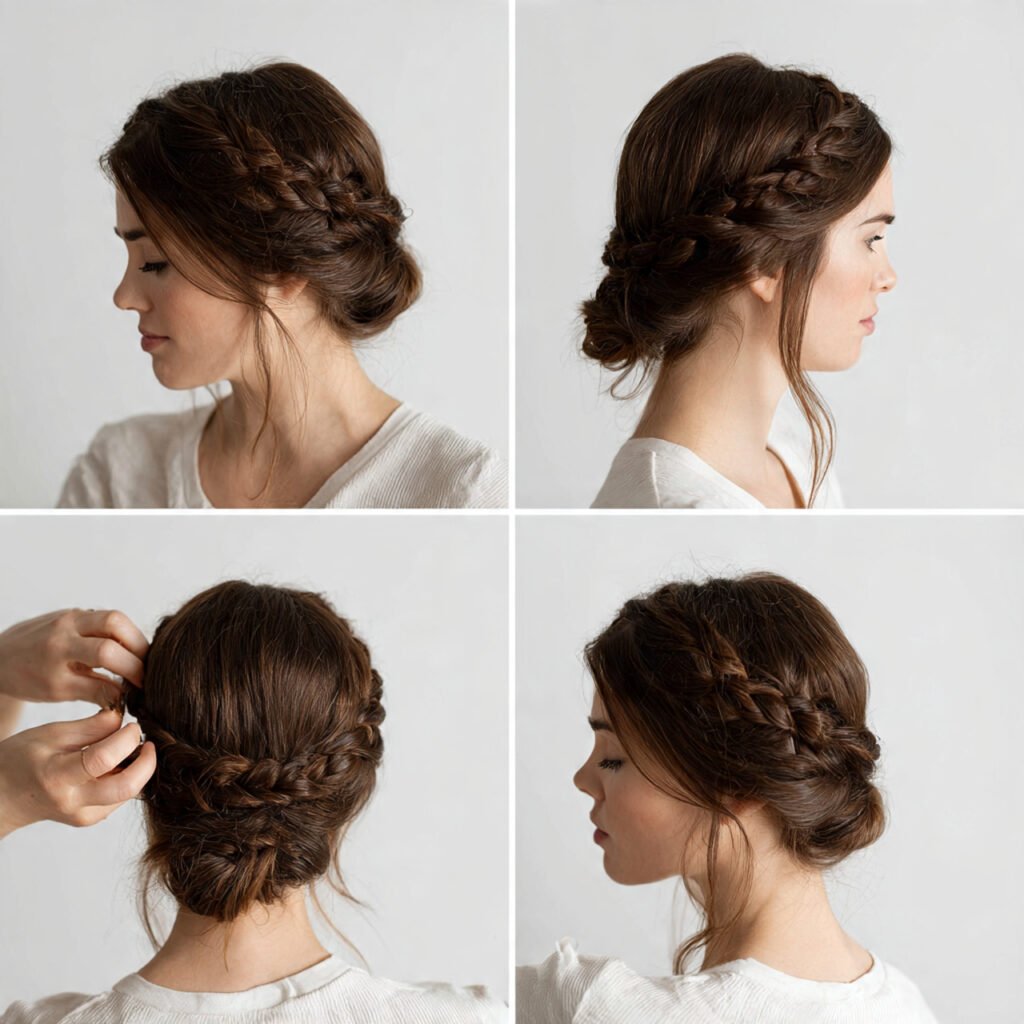 easy crown braid hairstyle tutorial single photo n
