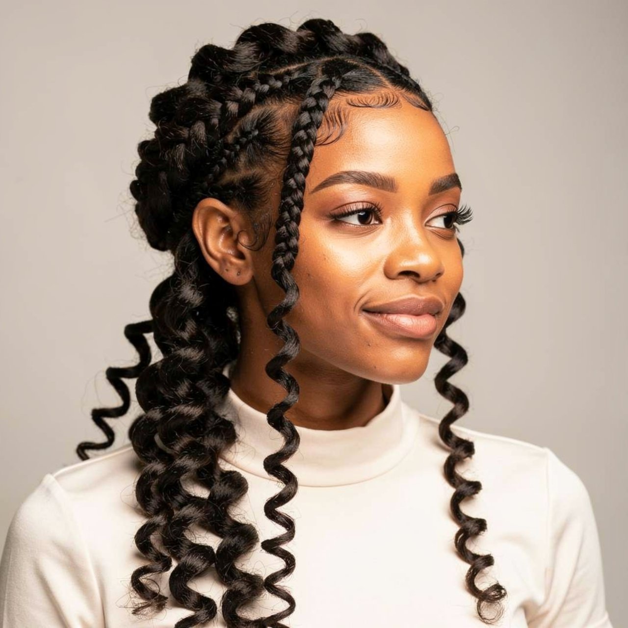easy curly braided hairstyle single person wearing 2