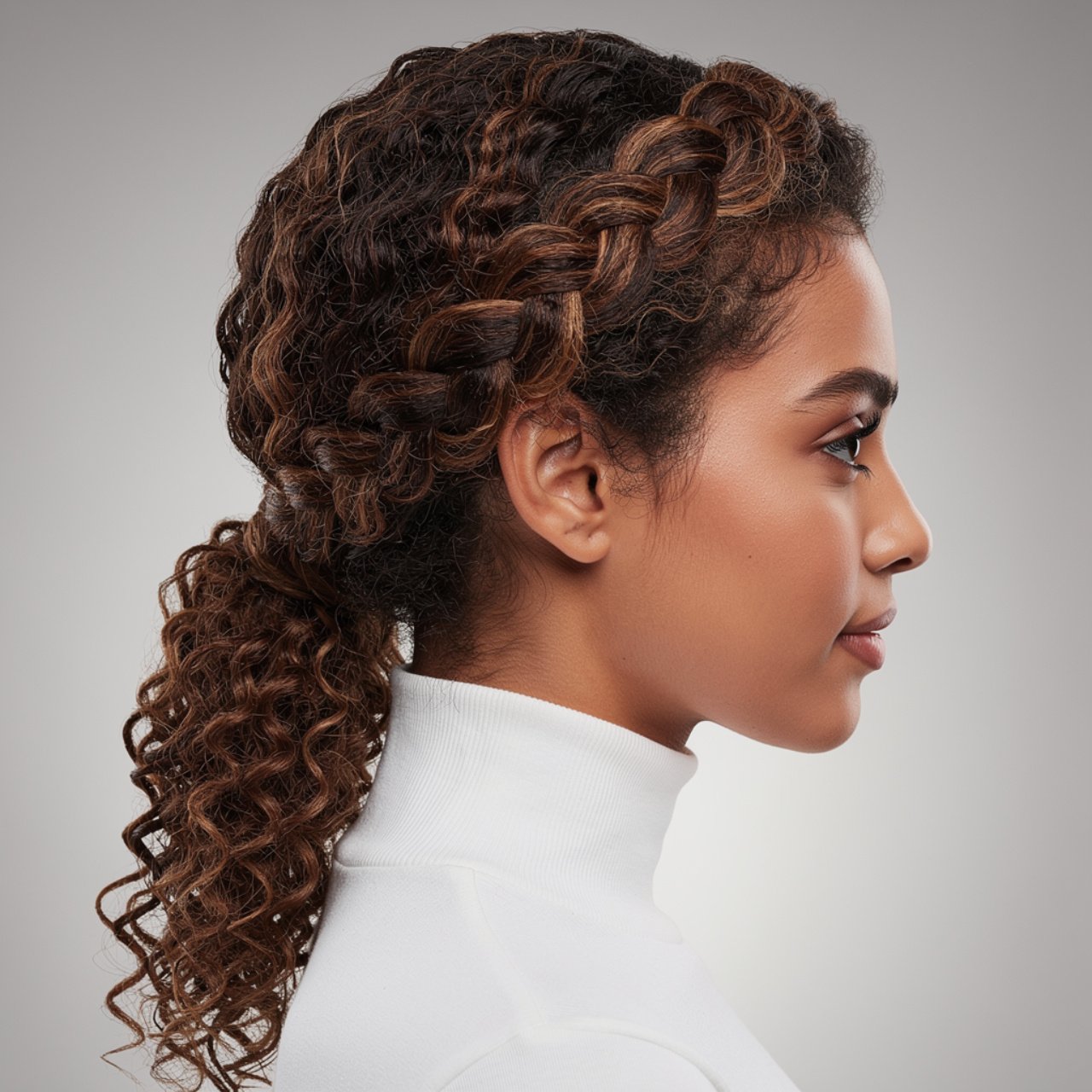 easy curly side braid hairstyle single person wear