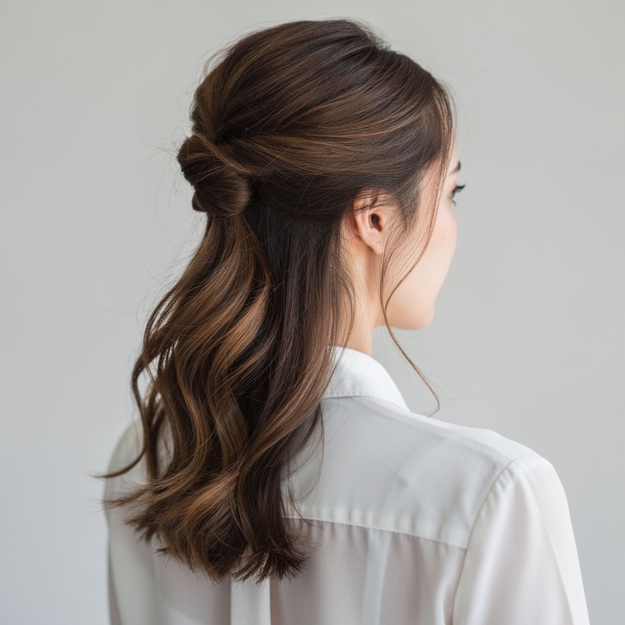 easy half up half down hairstyle square format sin
