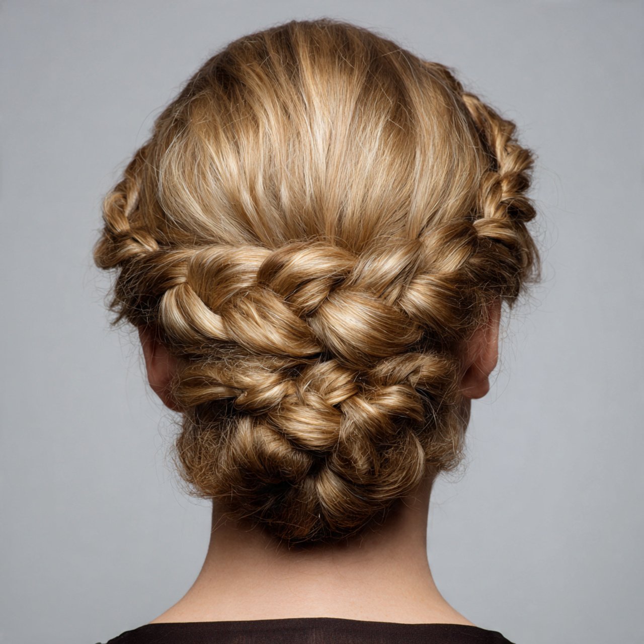 elegant braided twisted updo hairstyle intricate b