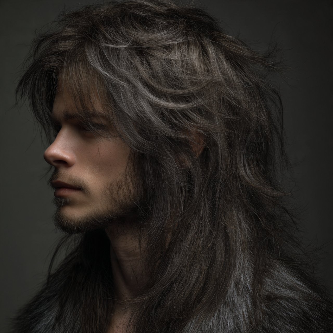 feathered wolf cut largo hairstyle front view deta