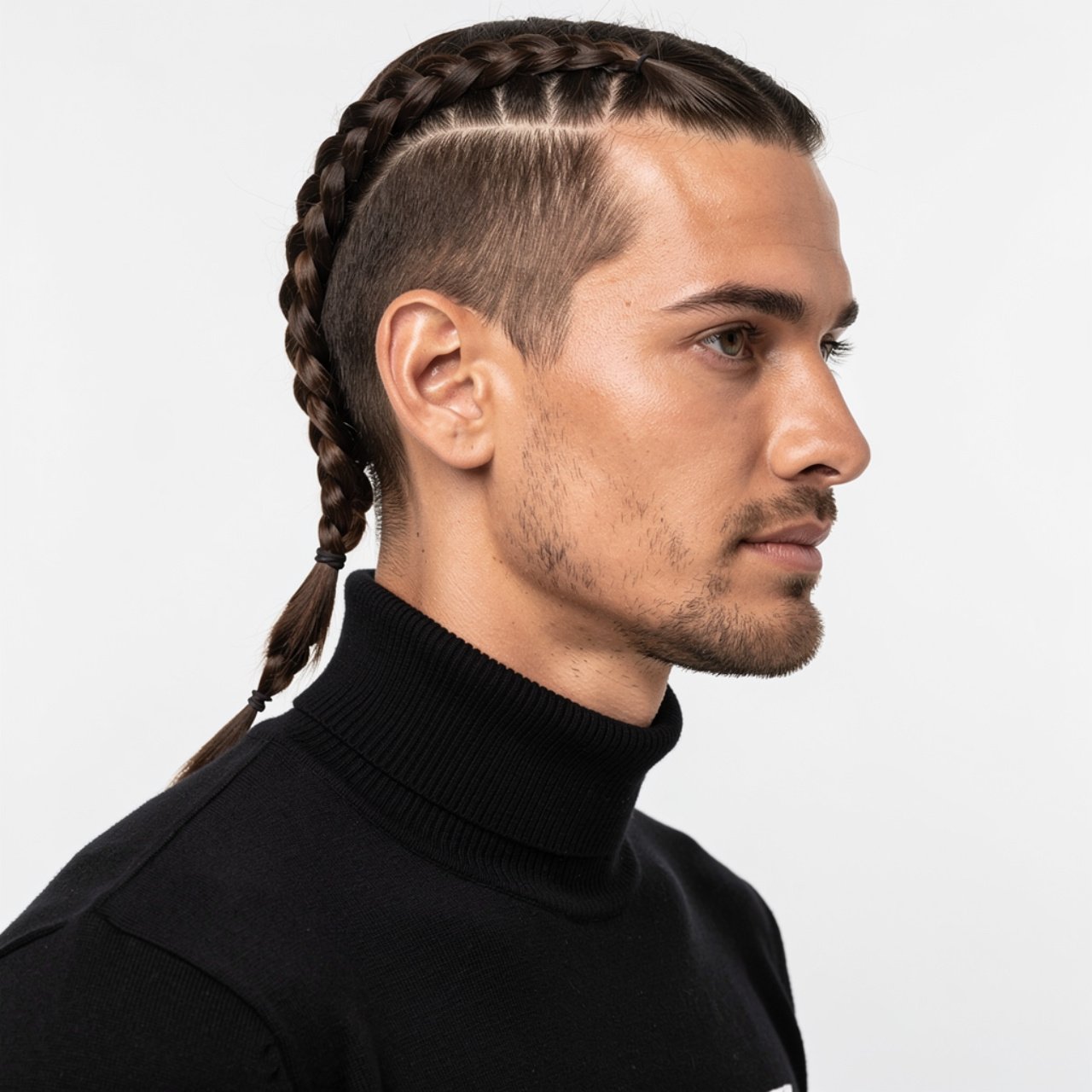 french braids hairstyle for men single portrait ph