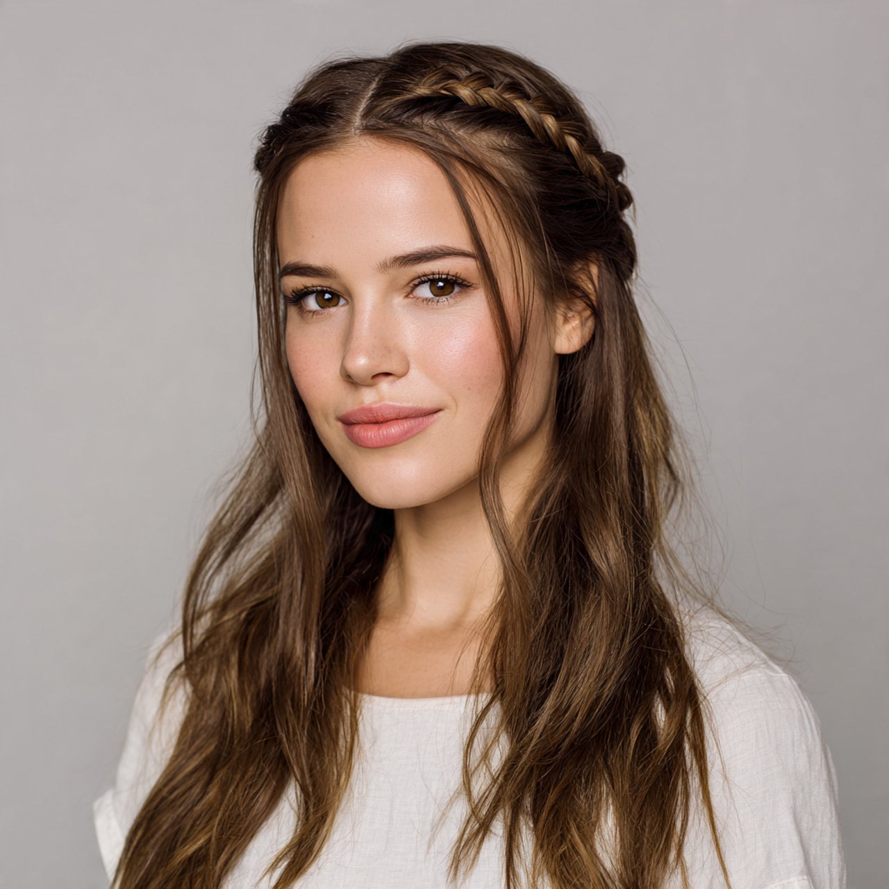 half up braided hairstyle easy style single braid